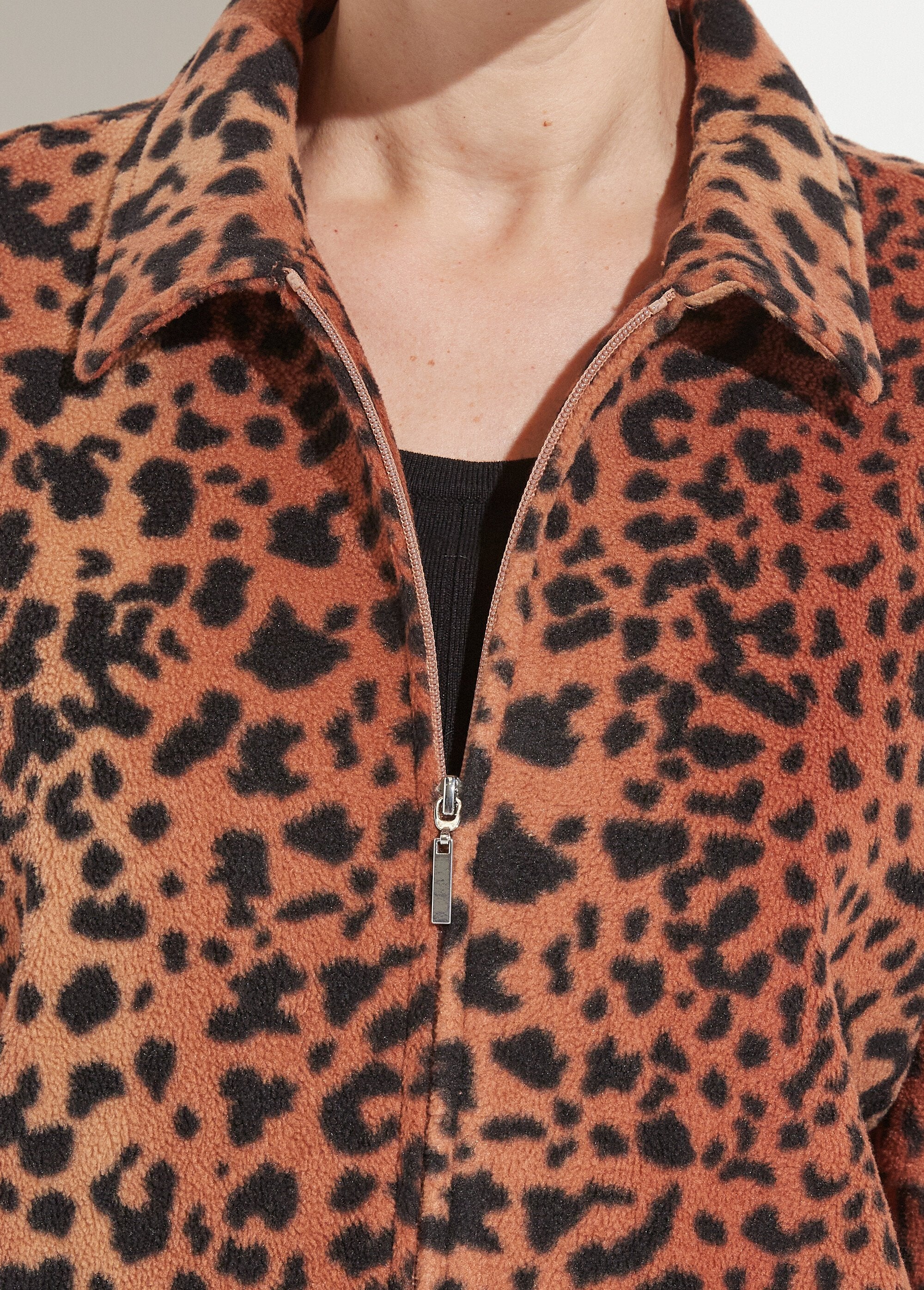 Casaco_de_lã_com_fecho_de_correr_estampado_Marron_et_noir_DE1_slim