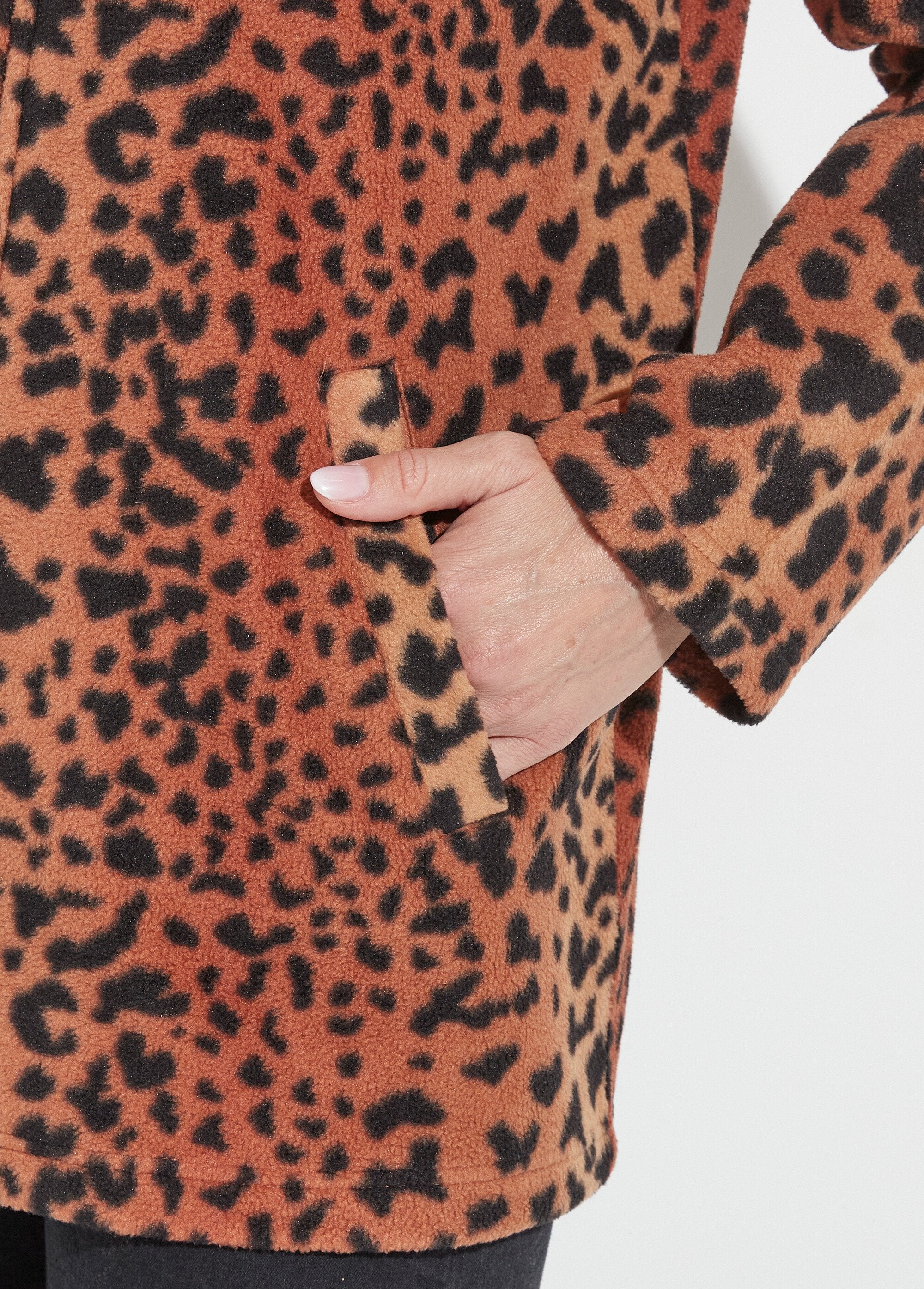 Casaco_de_lã_com_fecho_de_correr_estampado_Marron_et_noir_DE2_slim