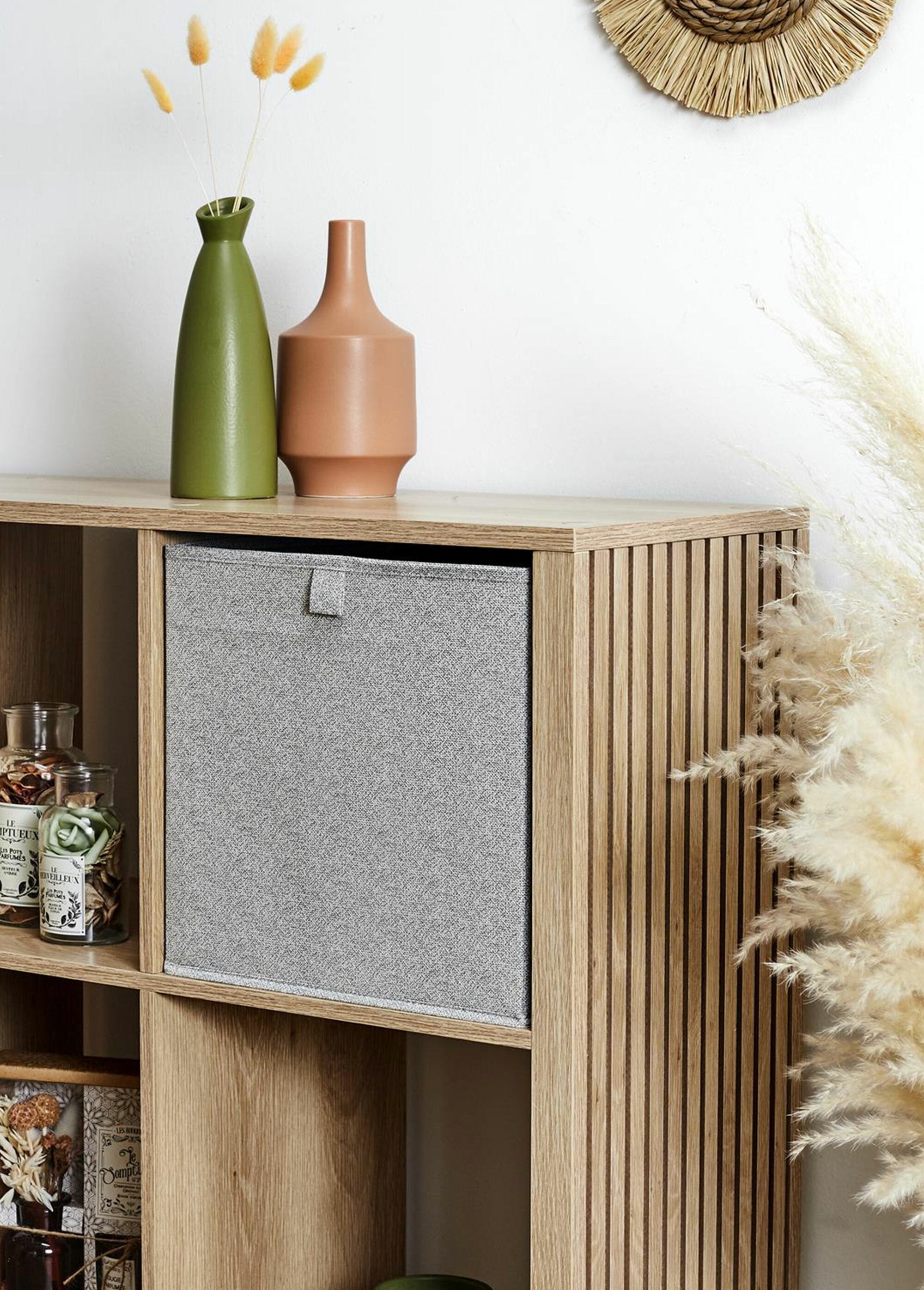 Cubo_de_arrumação_dobrável,_tecido_mosqueado_Gris_clair_SF1_slim