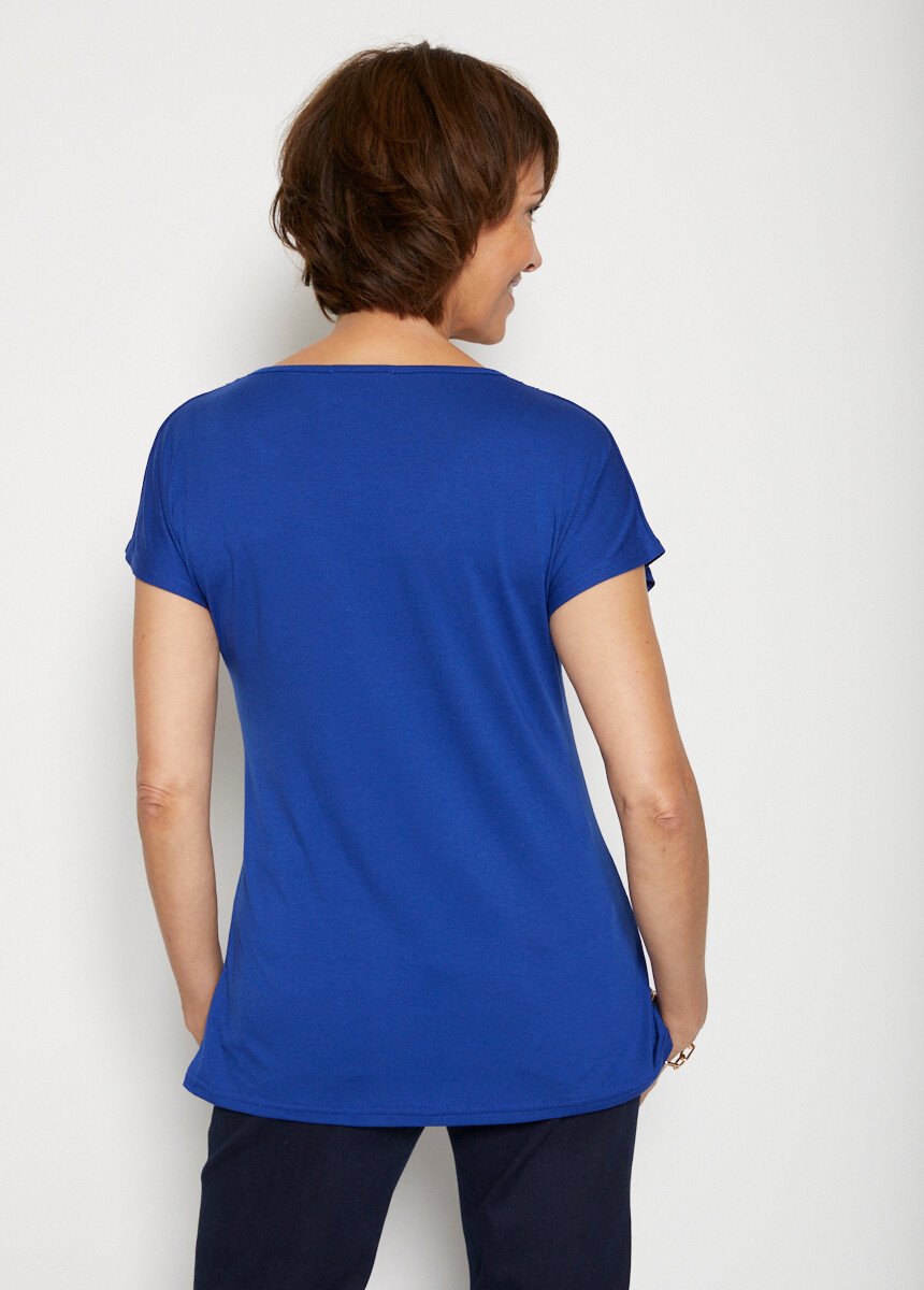 T-shirt_curta_de_renda_elástica_Bleu_DO1_slim
