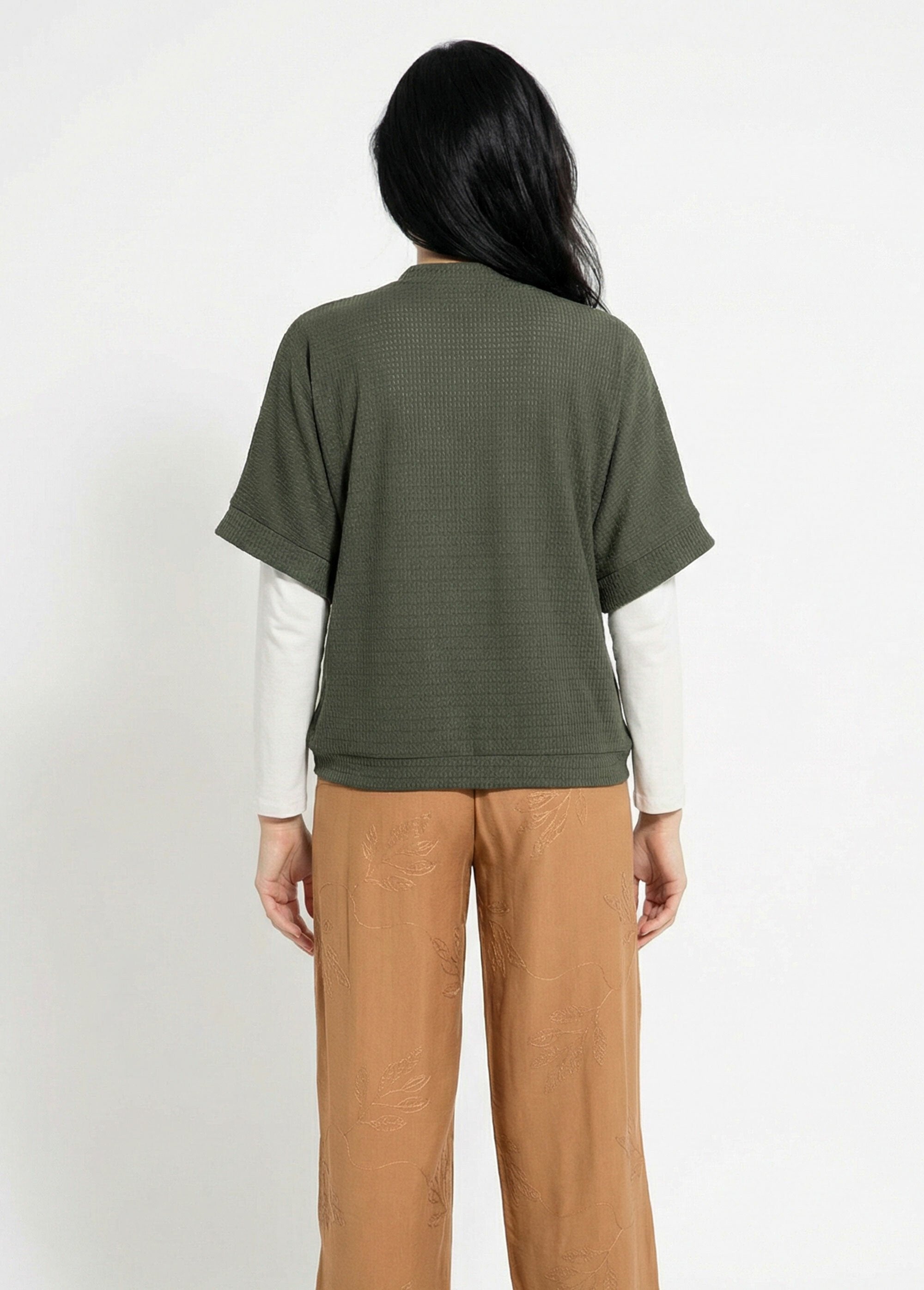 Gilet_boléro_en_maille_gaufrée_Kaki_DO1_slim