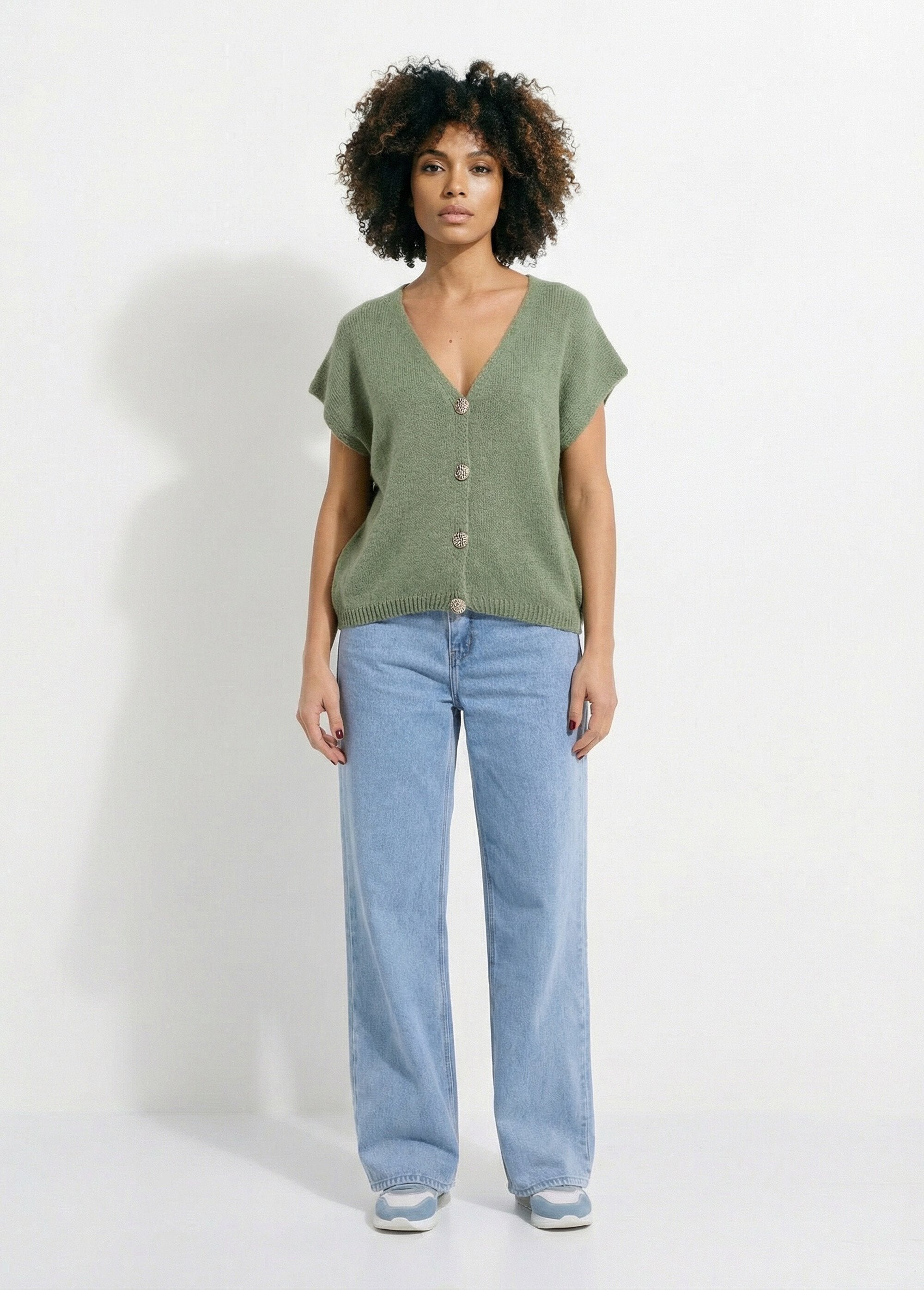 Casaco_de_manga_curta_com_botões_metálicos_Vert_tilleul_SF1_slim