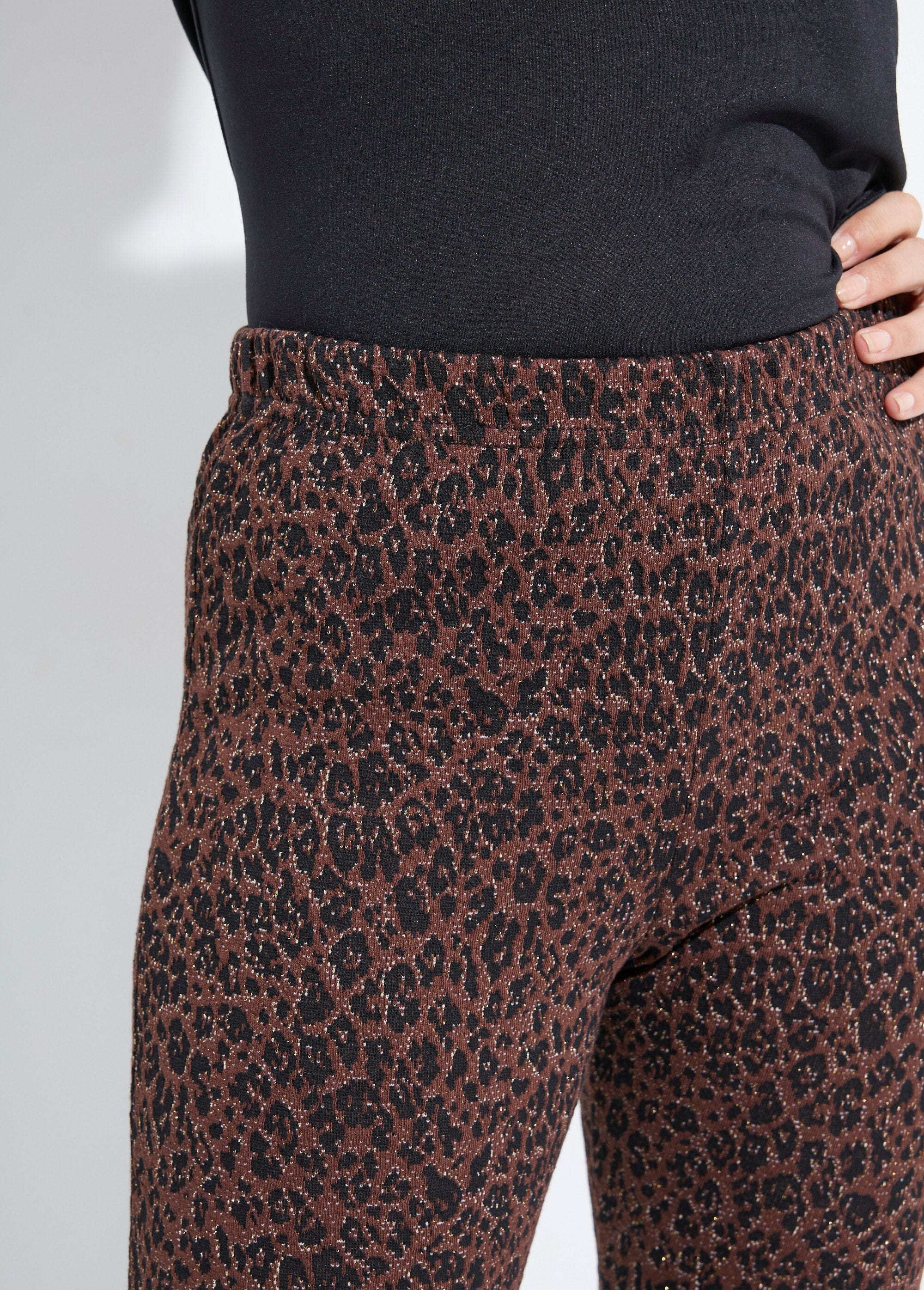 Legging_em_jacquard_de_pele_de_animal_com_cintura_elástica_Marron_et_noir_DE1_slim