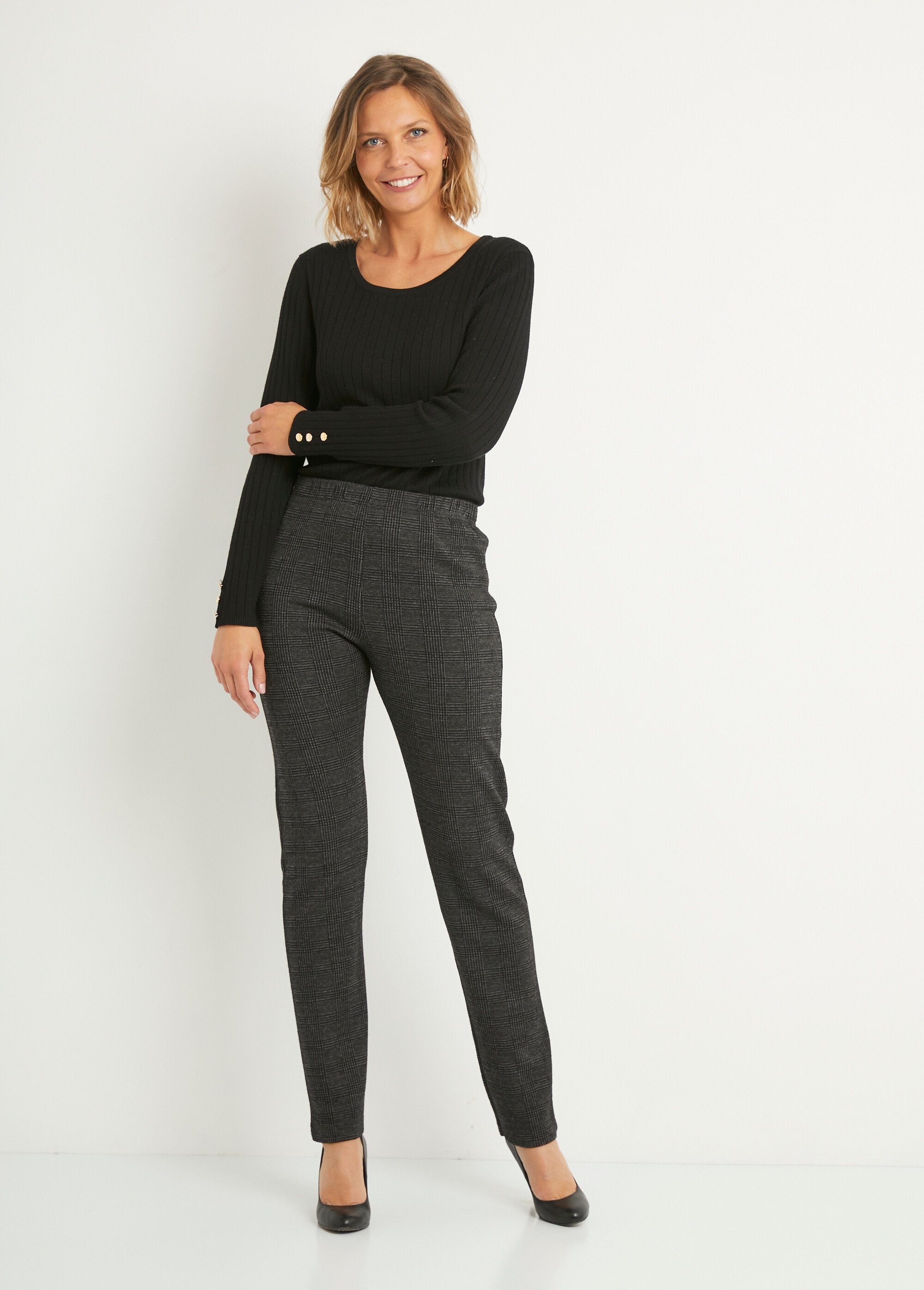 Leggings_em_jersey_elástico_com_cintura_elástica_Carreaux_gris_SF1_slim