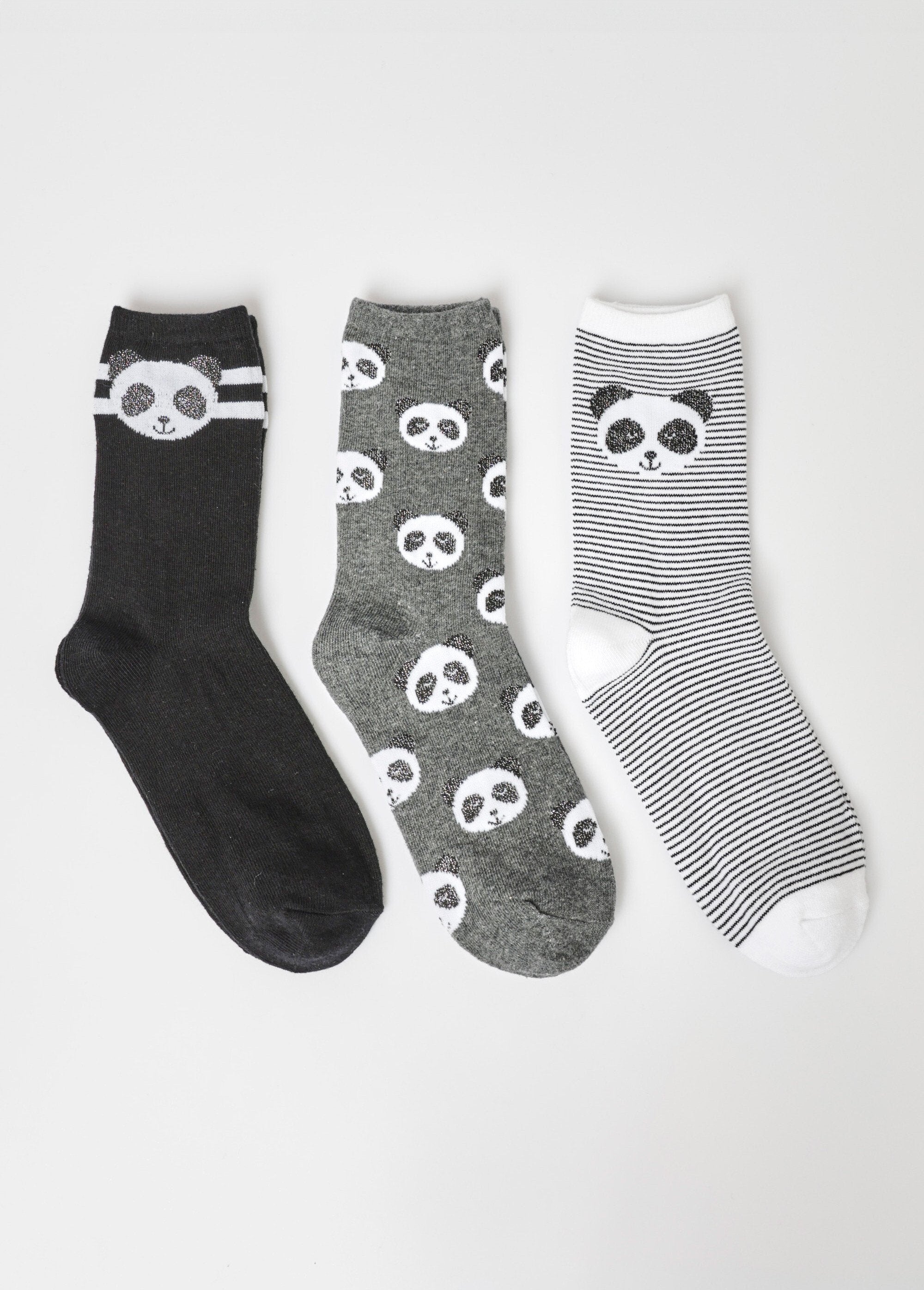 Pacote_de_3_meias,_tema_panda_Gris_et_noir_DE1_slim