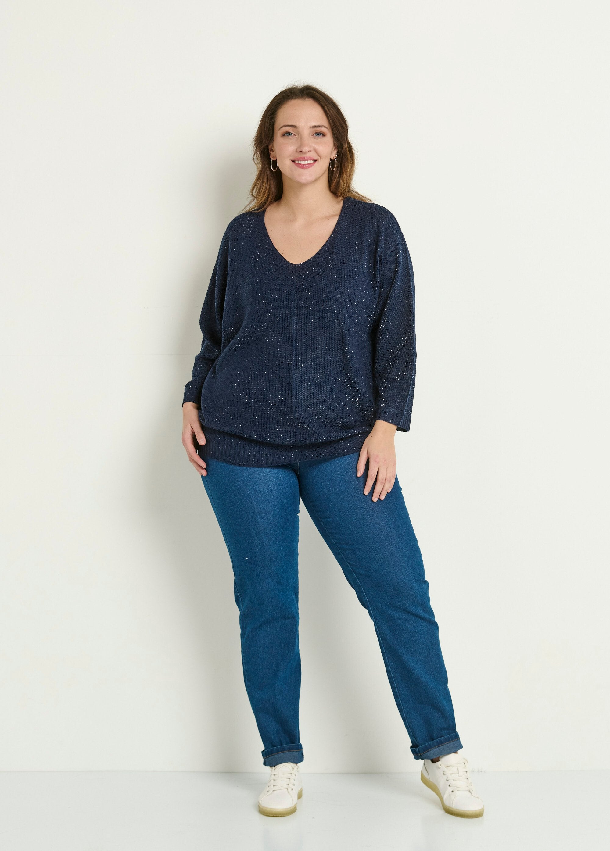 Suéter_decote_V_com_malha_metálica_Marine_SF1_curvy