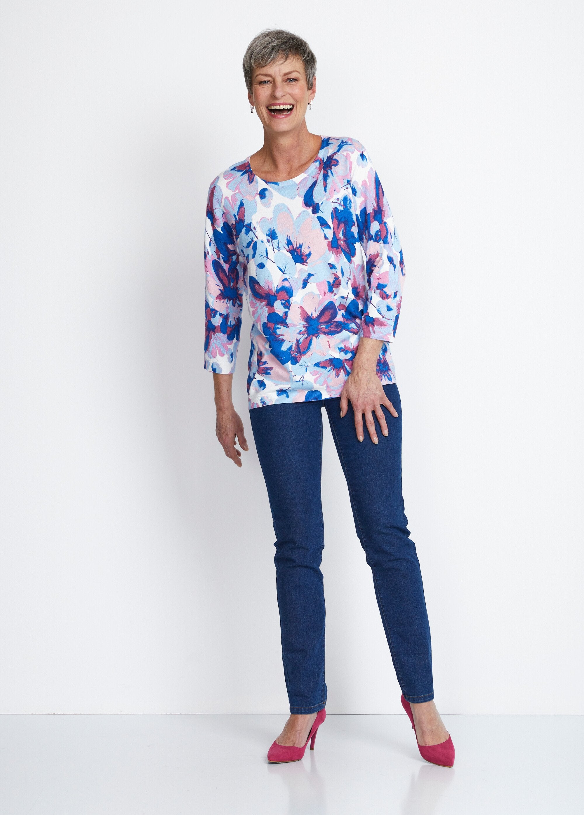 Suéter_com_estampa_floral_e_manga_3/4_Bleu_et_rose_SF1_slim