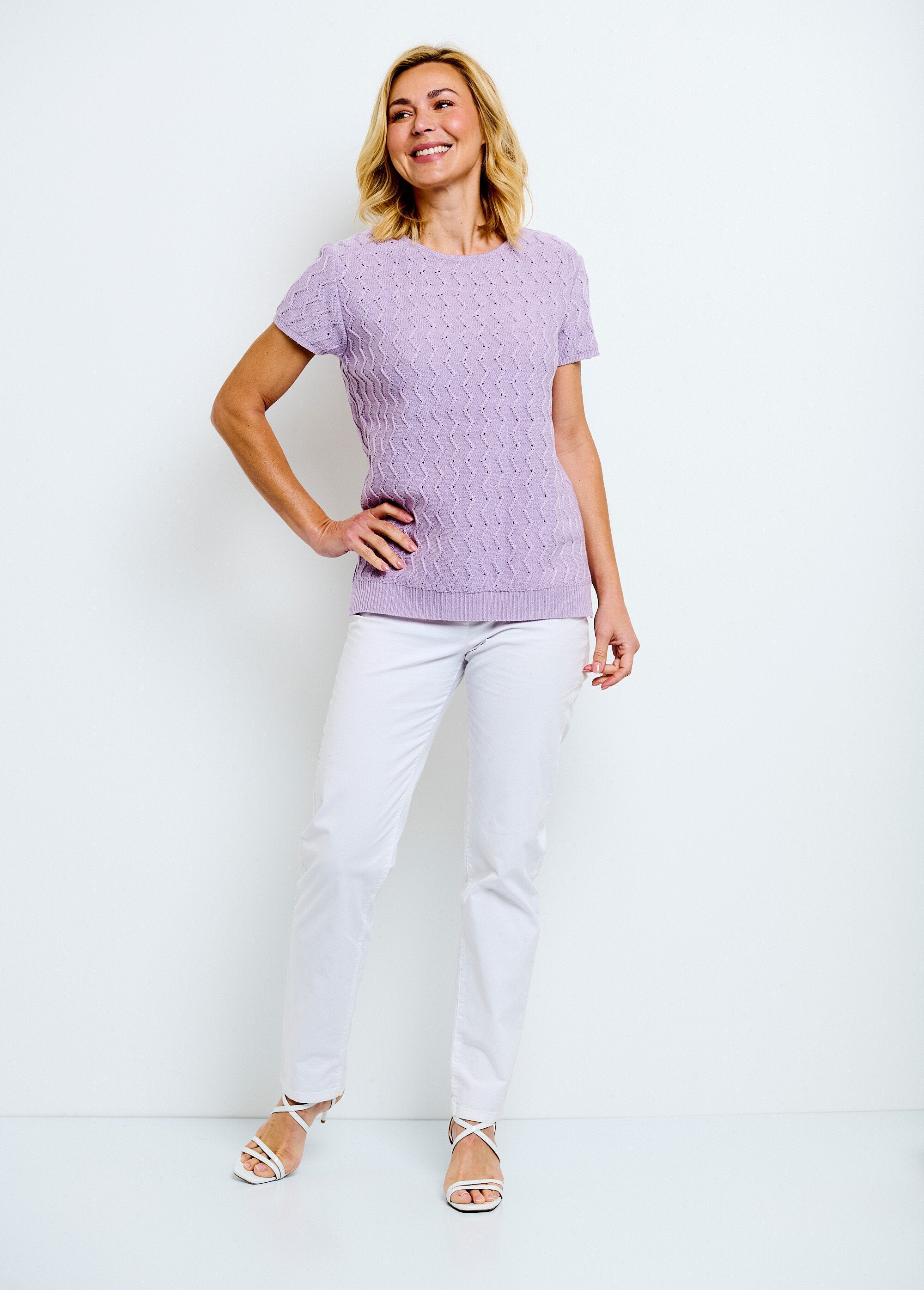 Suéter_túnica_de_malha_texturizada_torcida_de_manga_curta_Parme_SF1_slim