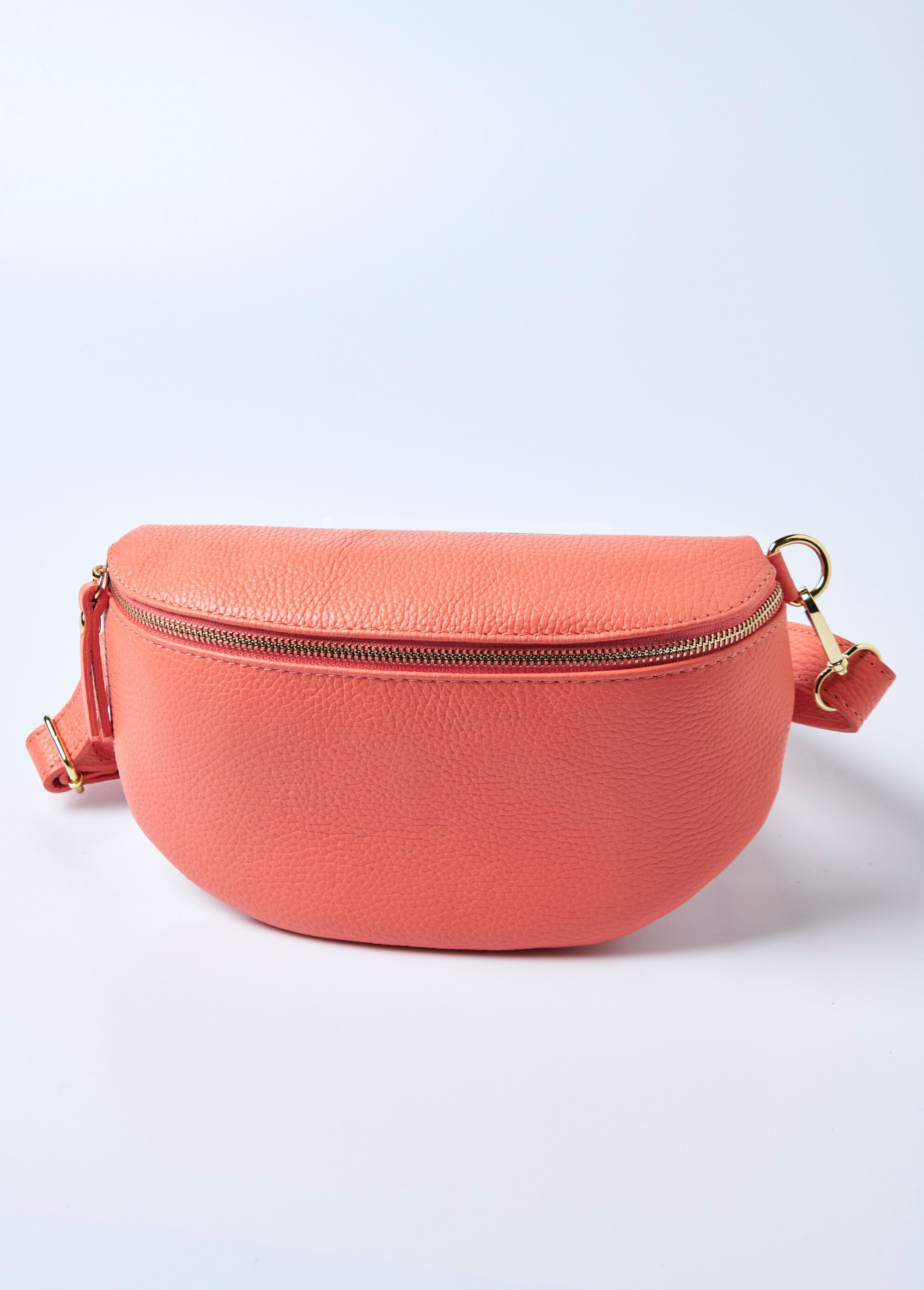 Pochete_de_couro_com_zíper_e_alça_de_ombro_Orange_corail_DE1_slim