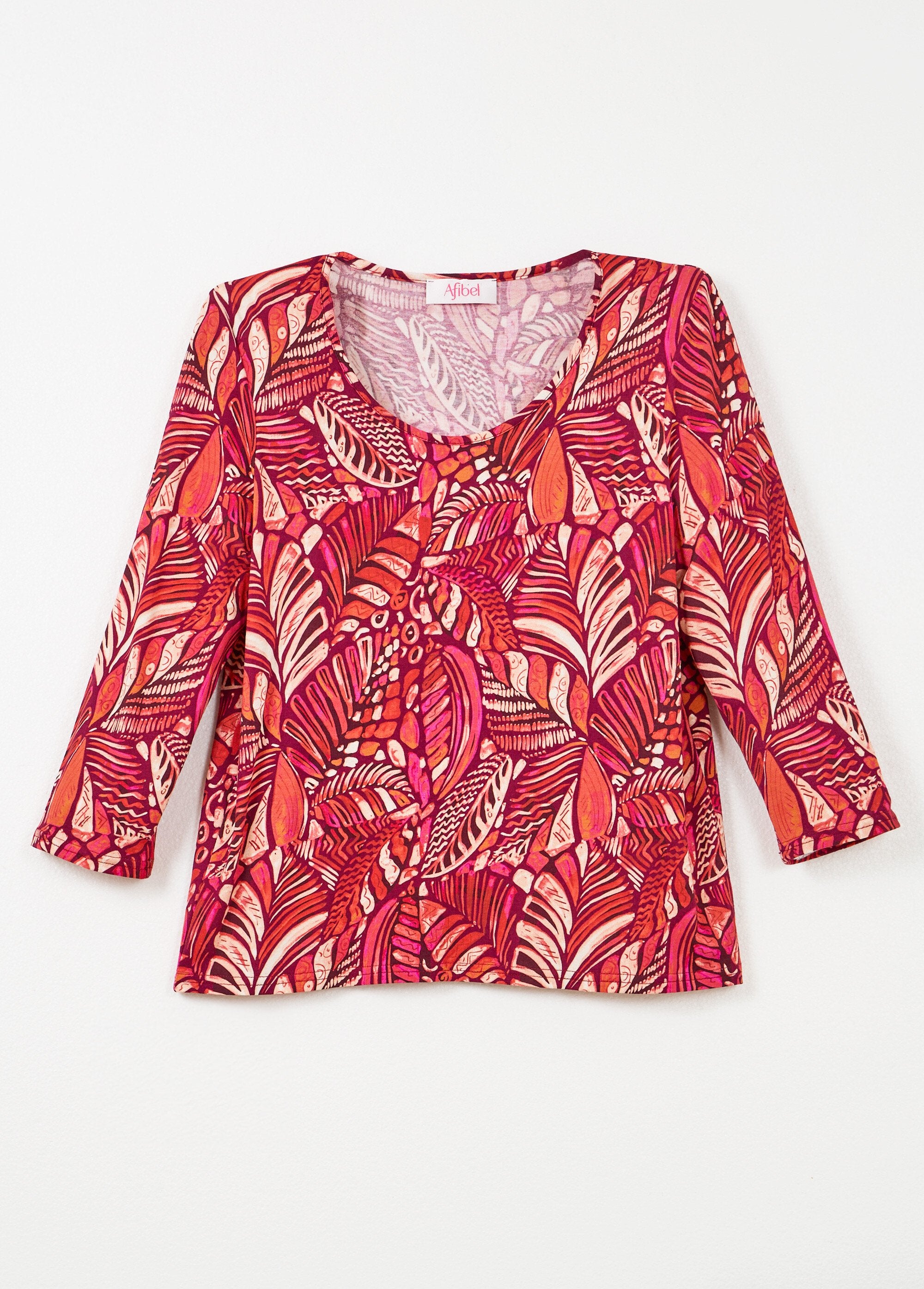 Camiseta_gola_redonda_com_estampa_patchwork_Rose_et_orange_AP1_slim