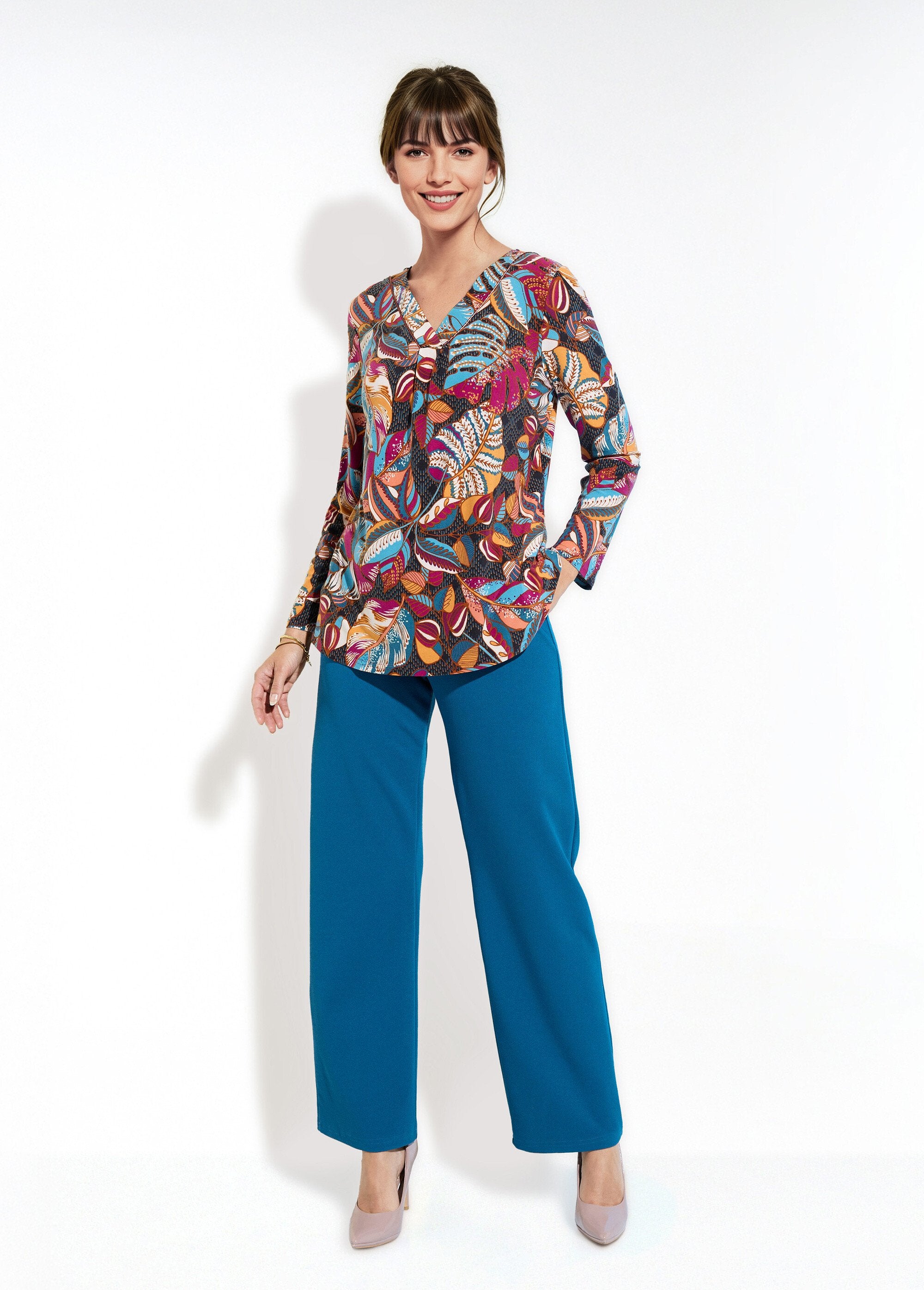 Camiseta_estampada_de_manga_comprida_com_decote_em_V_Groseille_et_bleu_SF1_slim