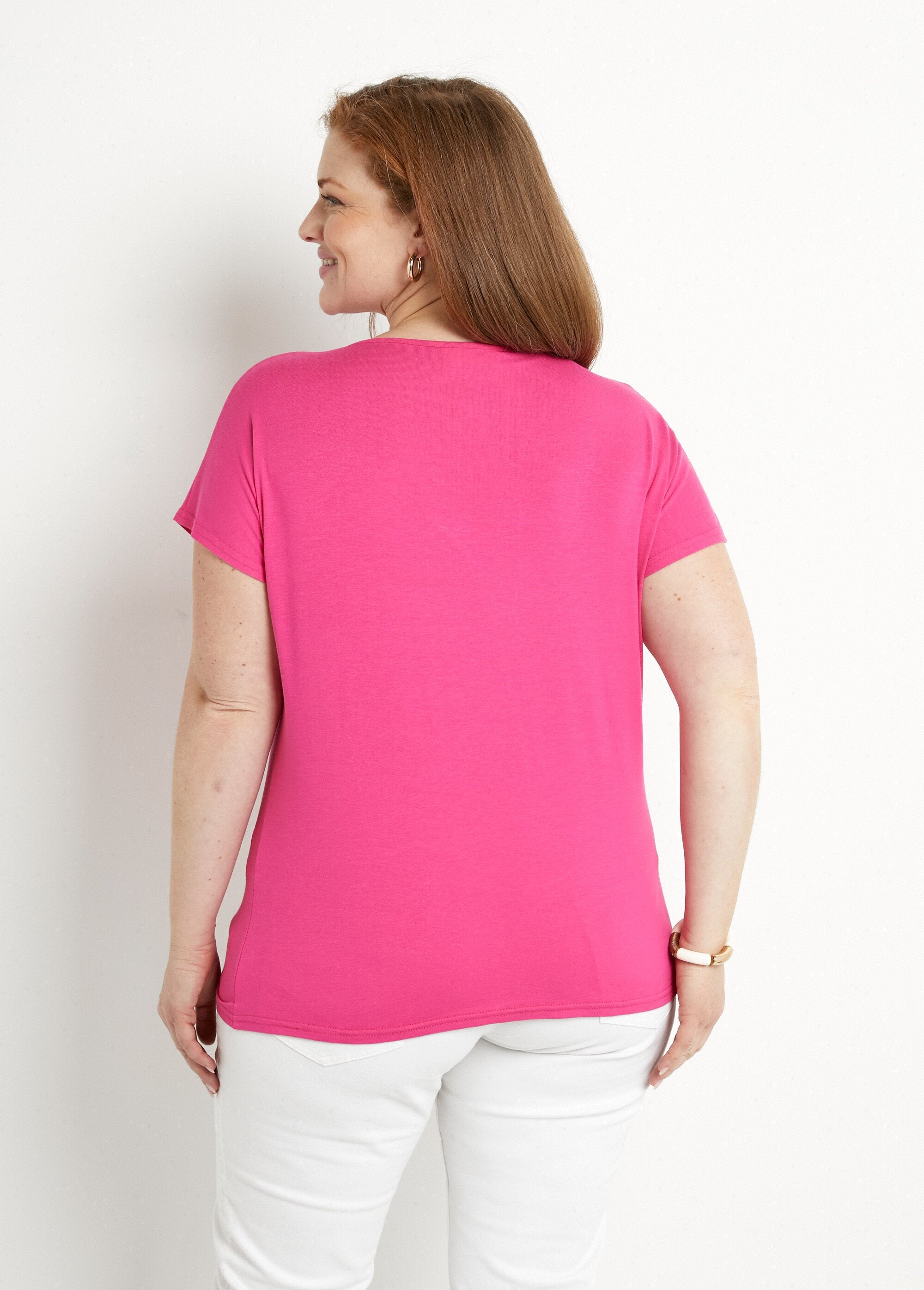 T-shirt_curta_de_renda_elástica_Fuchsia_DO1_curvy