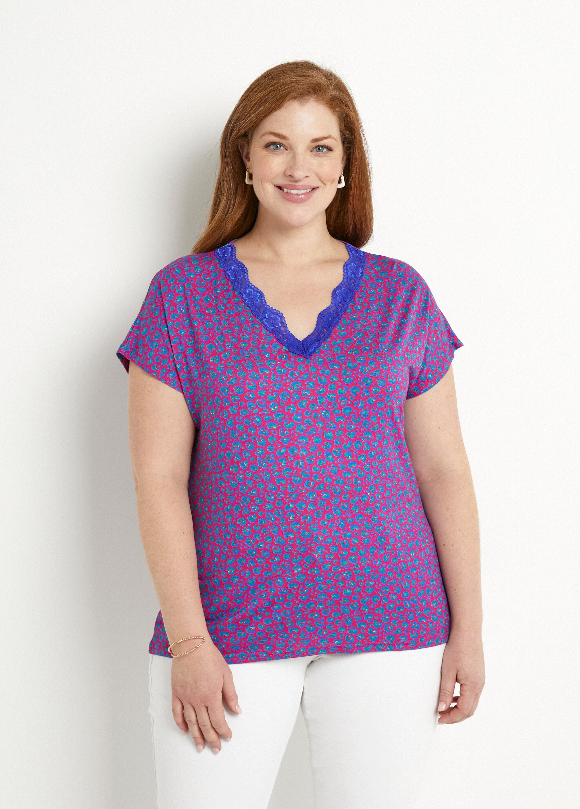T-shirt_curta_de_renda_elástica_Fond_fuchsia_FA1_curvy