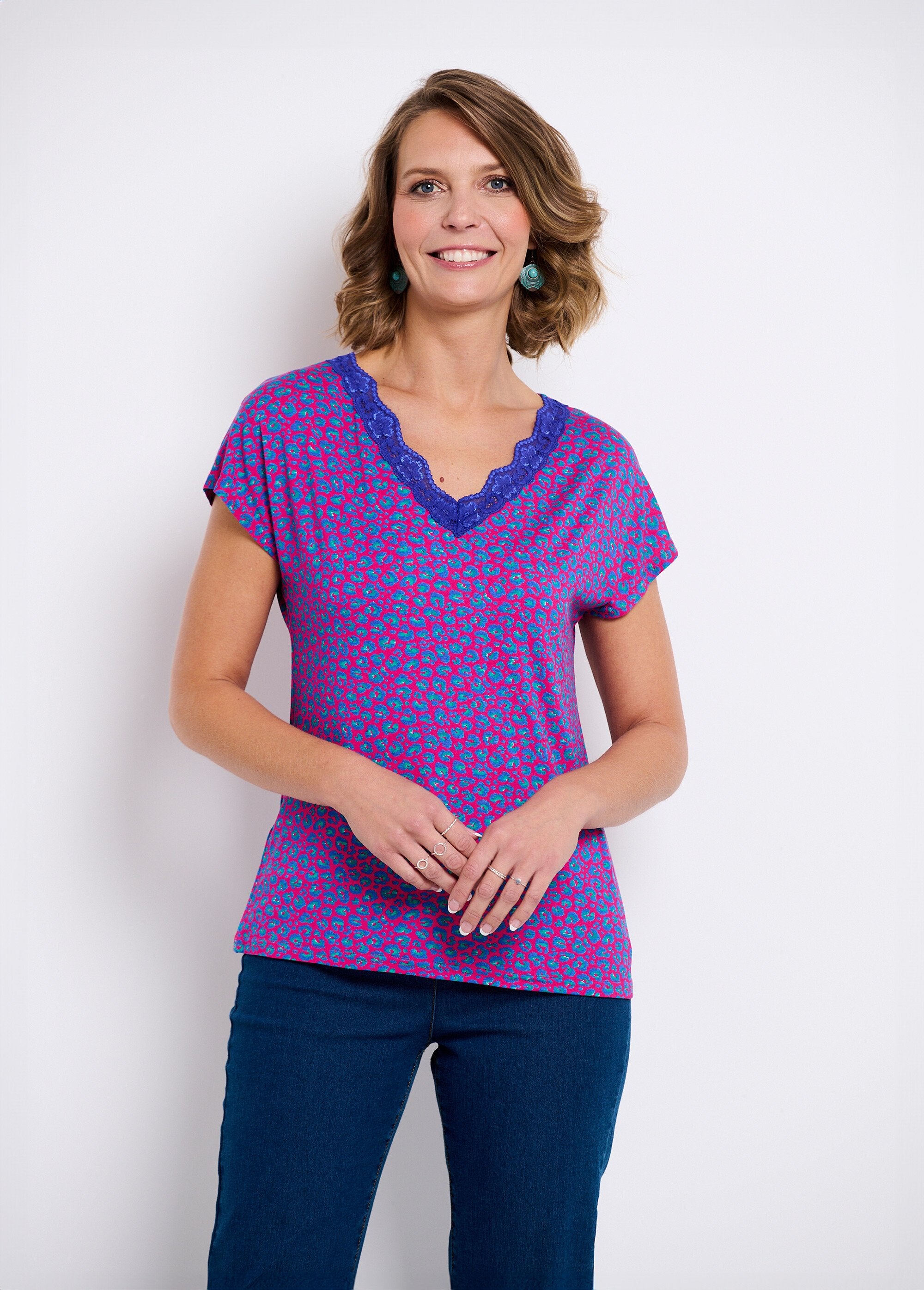 T-shirt_curta_de_renda_elástica_Fond_fuchsia_FA2_slim