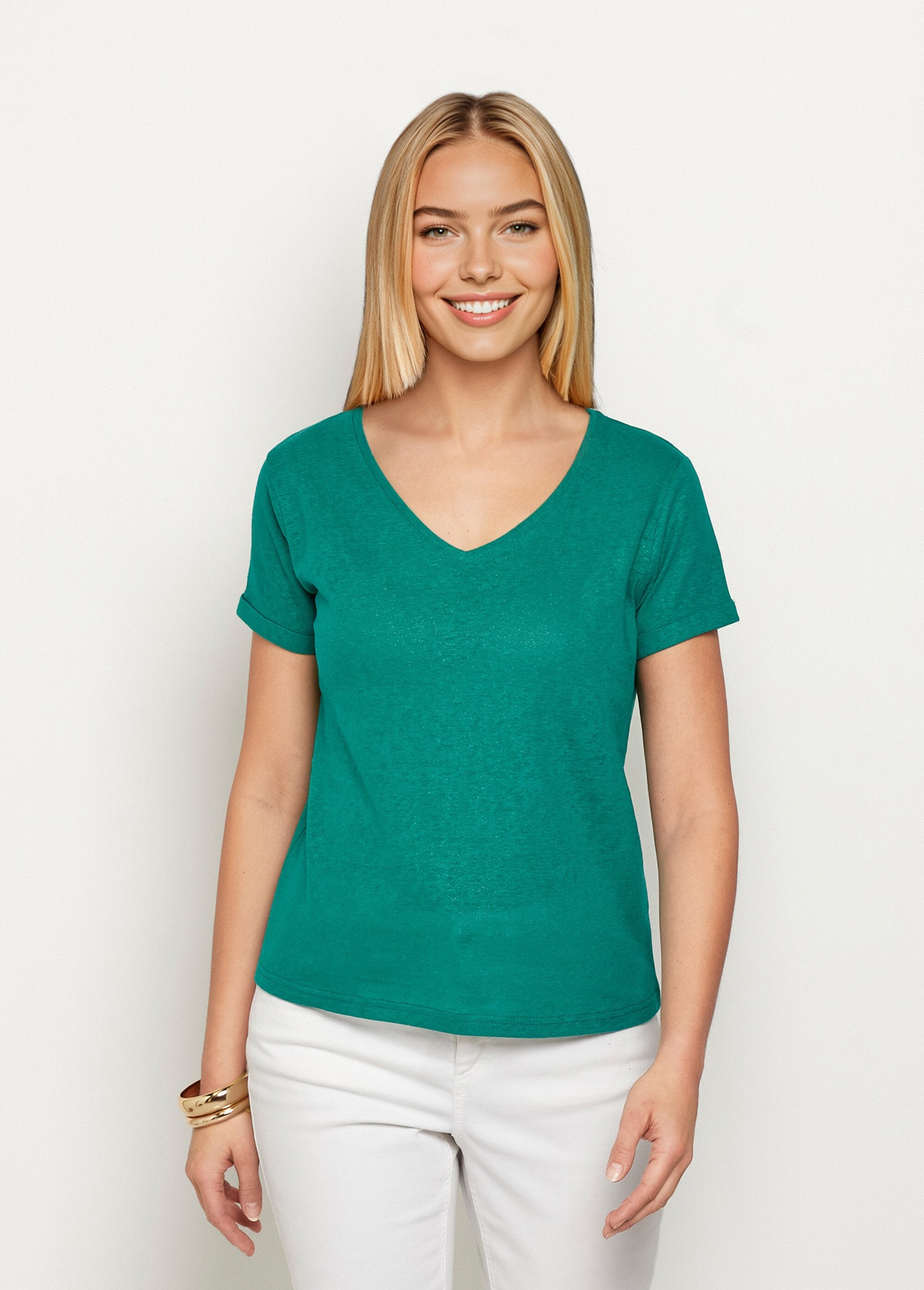 Camiseta_de_malha_metálica,_algodão_e_linho_Vert_FA1_slim