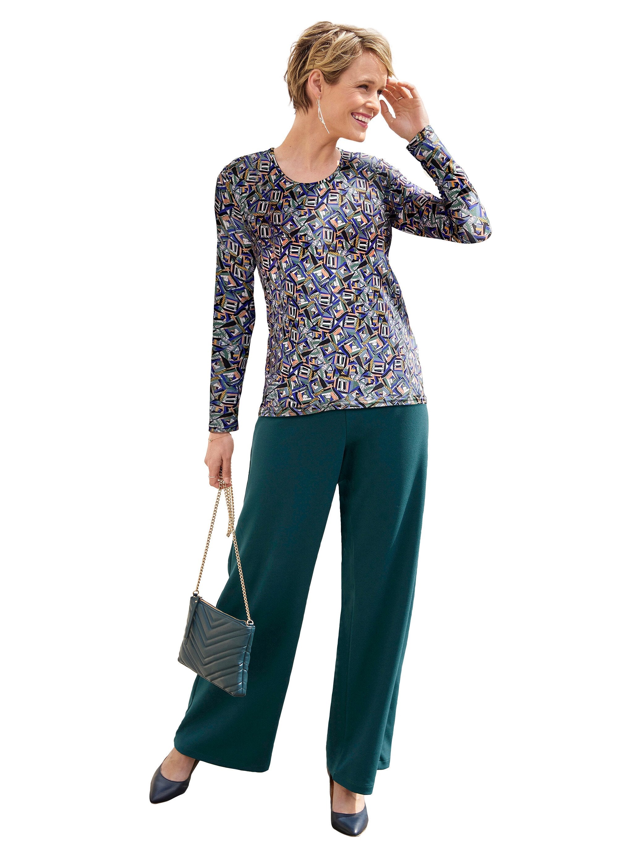 T-shirt_comprida_estampada_em_malha_macia_Noir_et_vert_SF1_slim