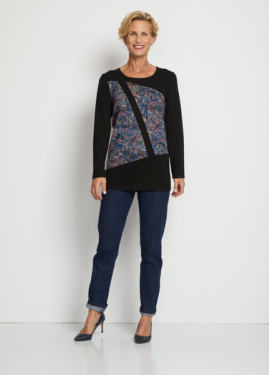 T-shirt_long_imprimé_graphique_Miel_et_canard_SF1_slim