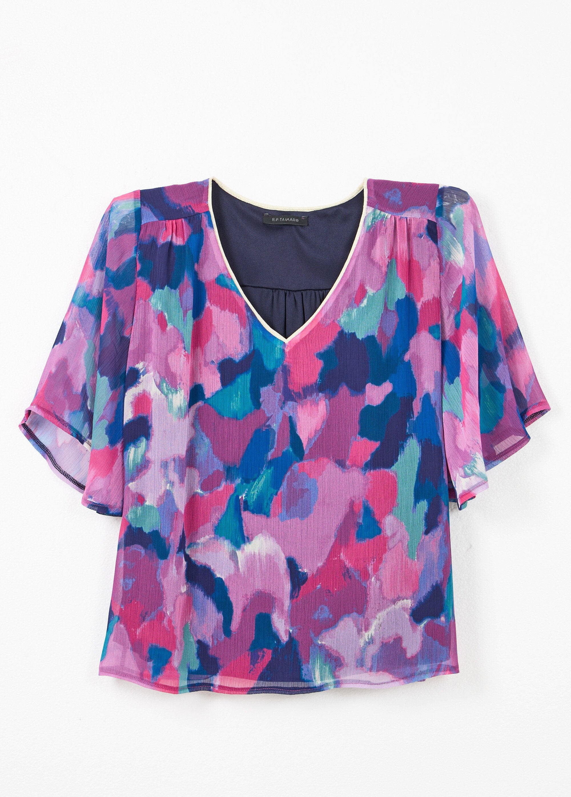 Túnica_de_voile_estampada_com_decote_em_V_e_folgada_Multicolore_AP1_slim