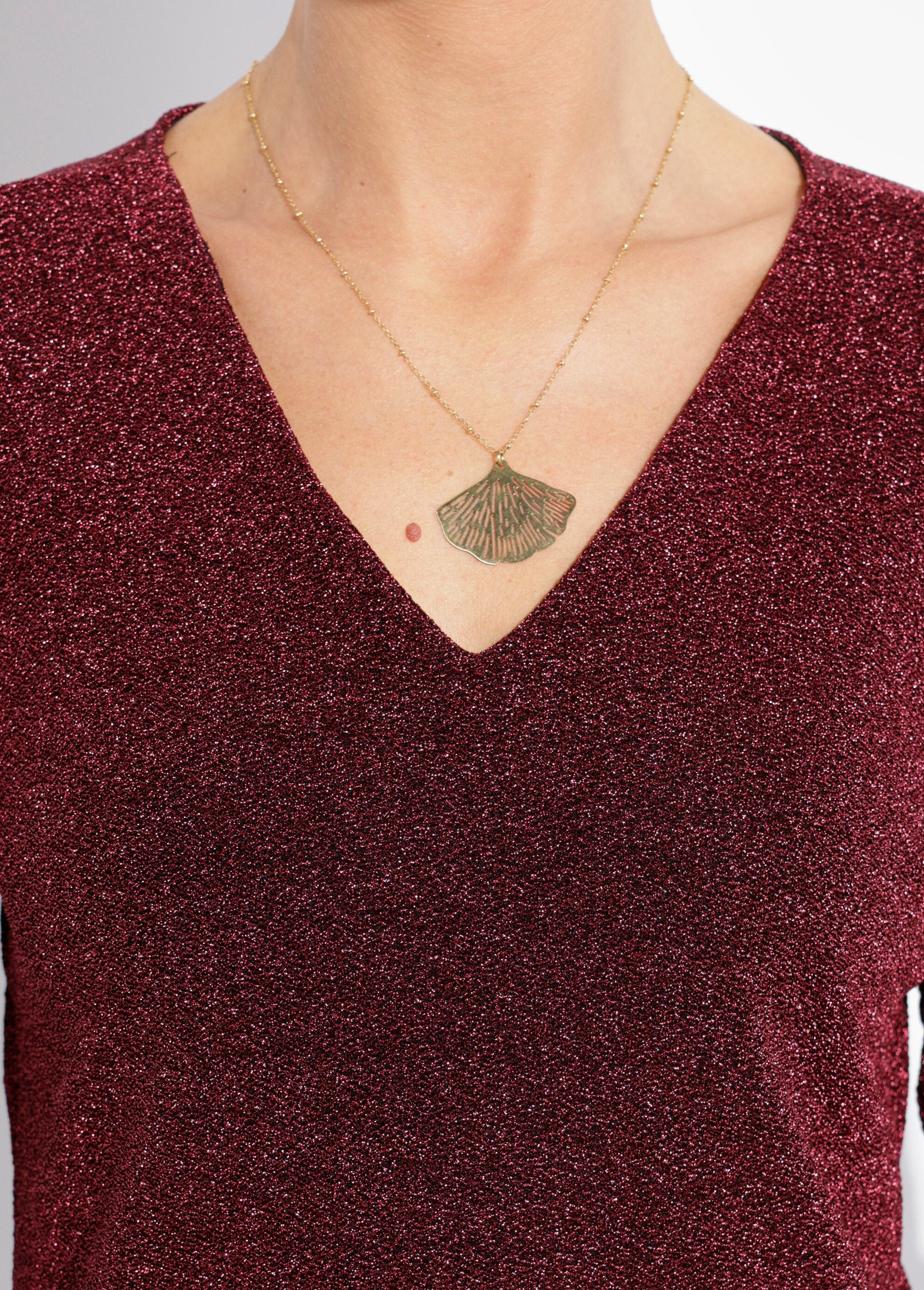 Túnica_de_malha_metálica_chique_com_decote_em_V_Bordeaux_DE1_slim