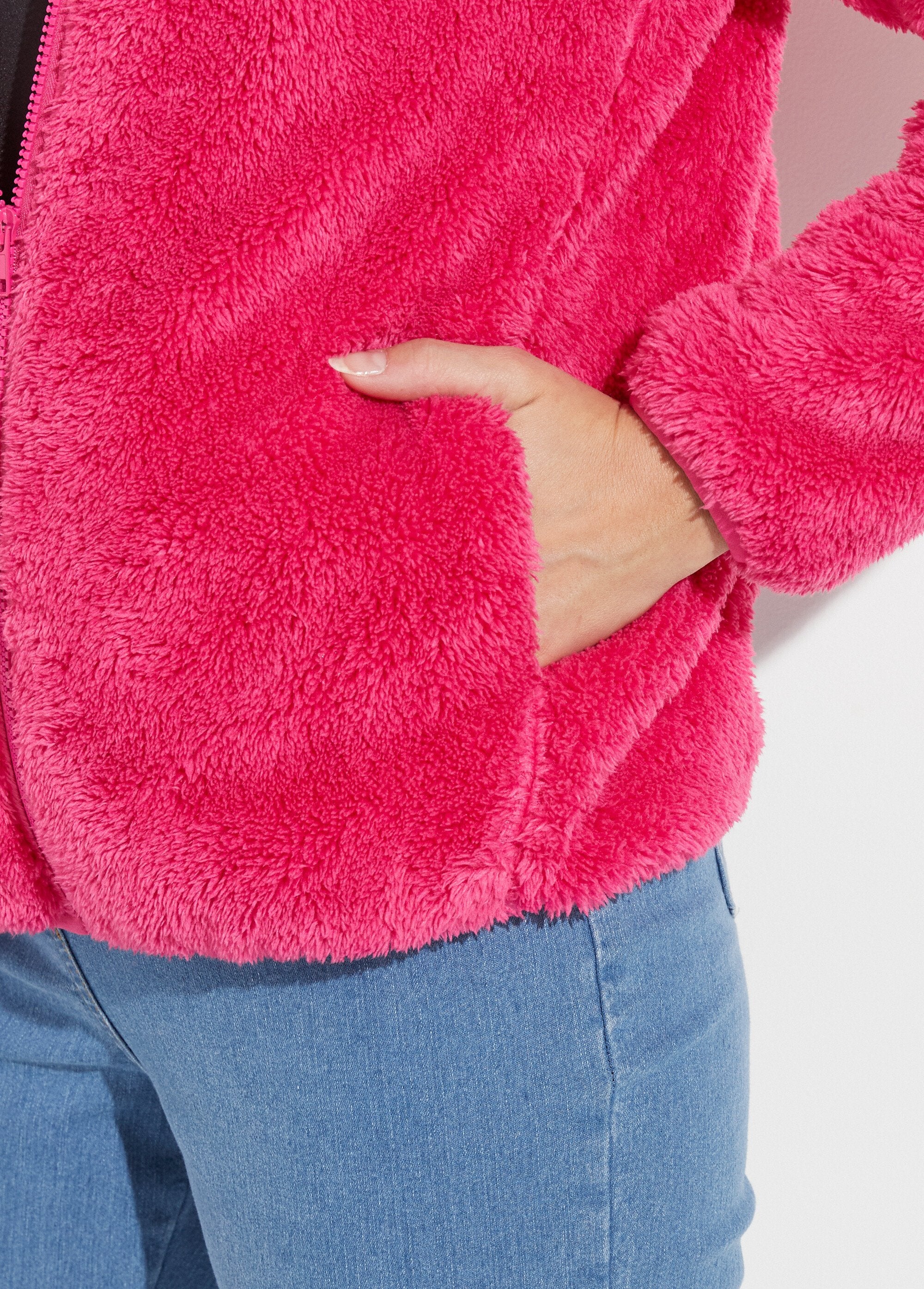 Casaco_de_pele_sintética_com_gola_subida,_mangas_compridas_Fuchsia_DE2_slim