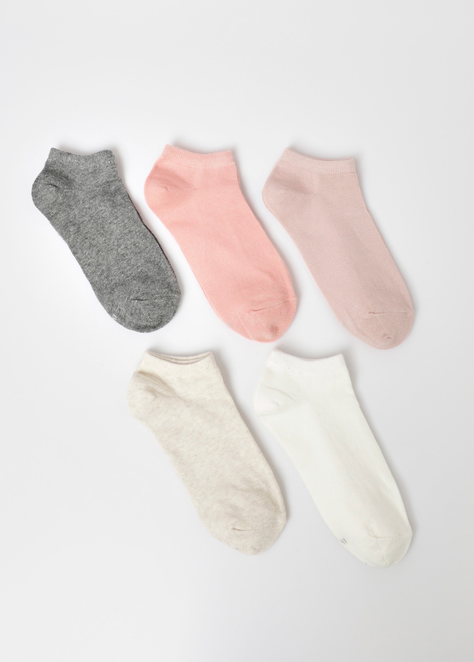 Pacote_de_5_meias_cano_baixo,_pastel_Assortis_rose_DE1_slim