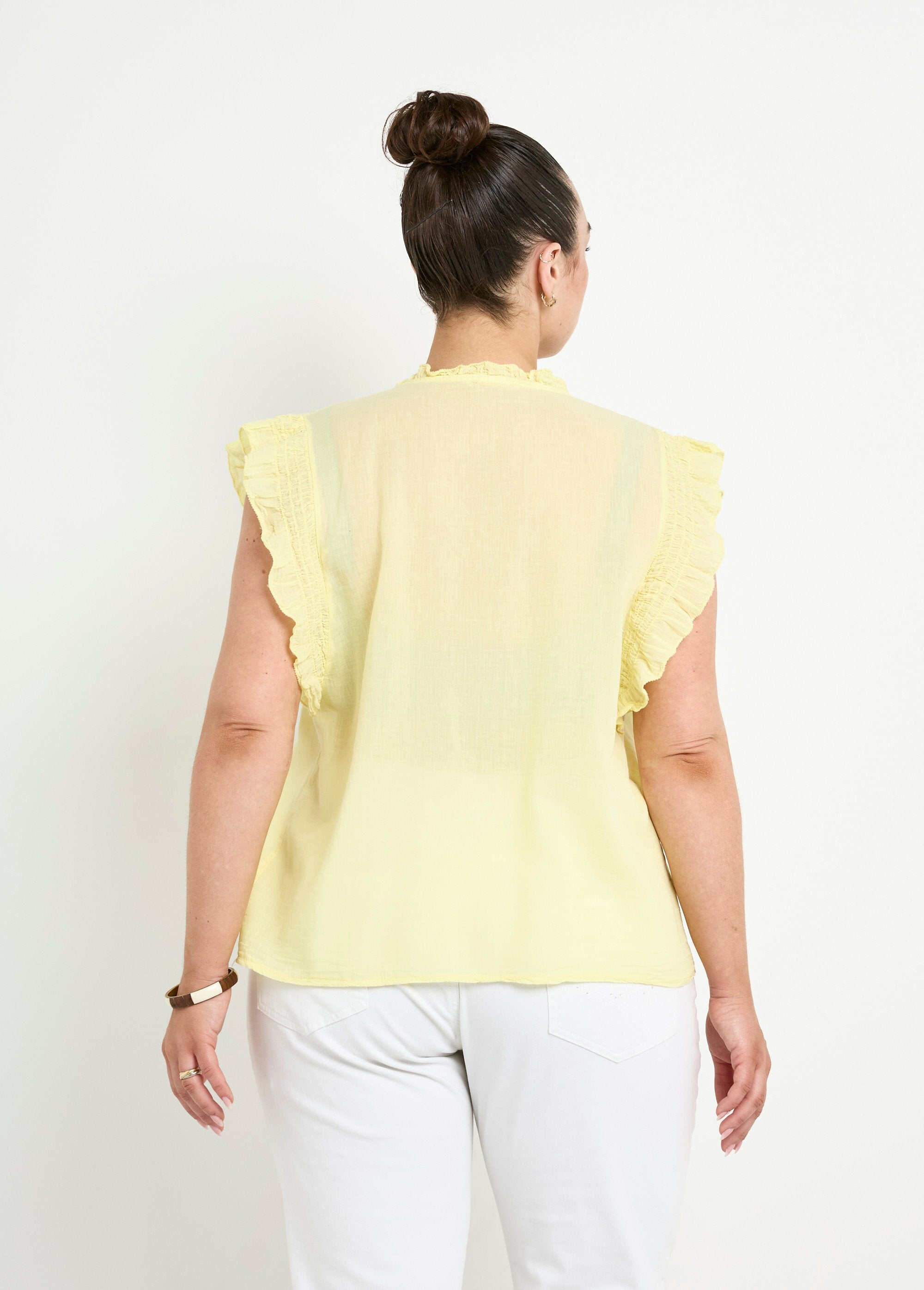 Blouse_sans_manches_en_voile_de_coton_Jaune_DO1_curvy