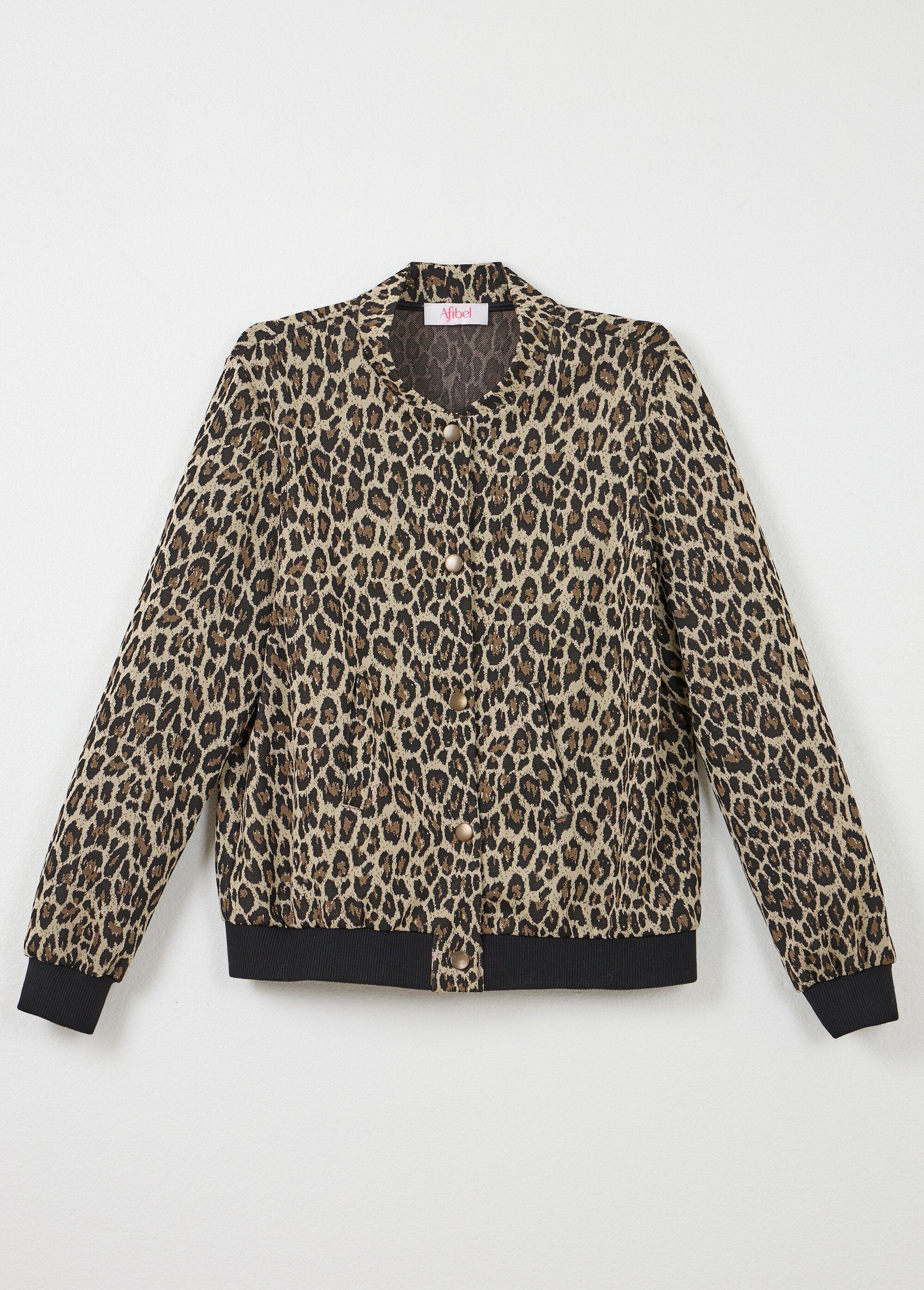 Blouson_pressionné_imprimé_peau_de_bête_esprit_bomber_Beige_et_noir_AP1_slim