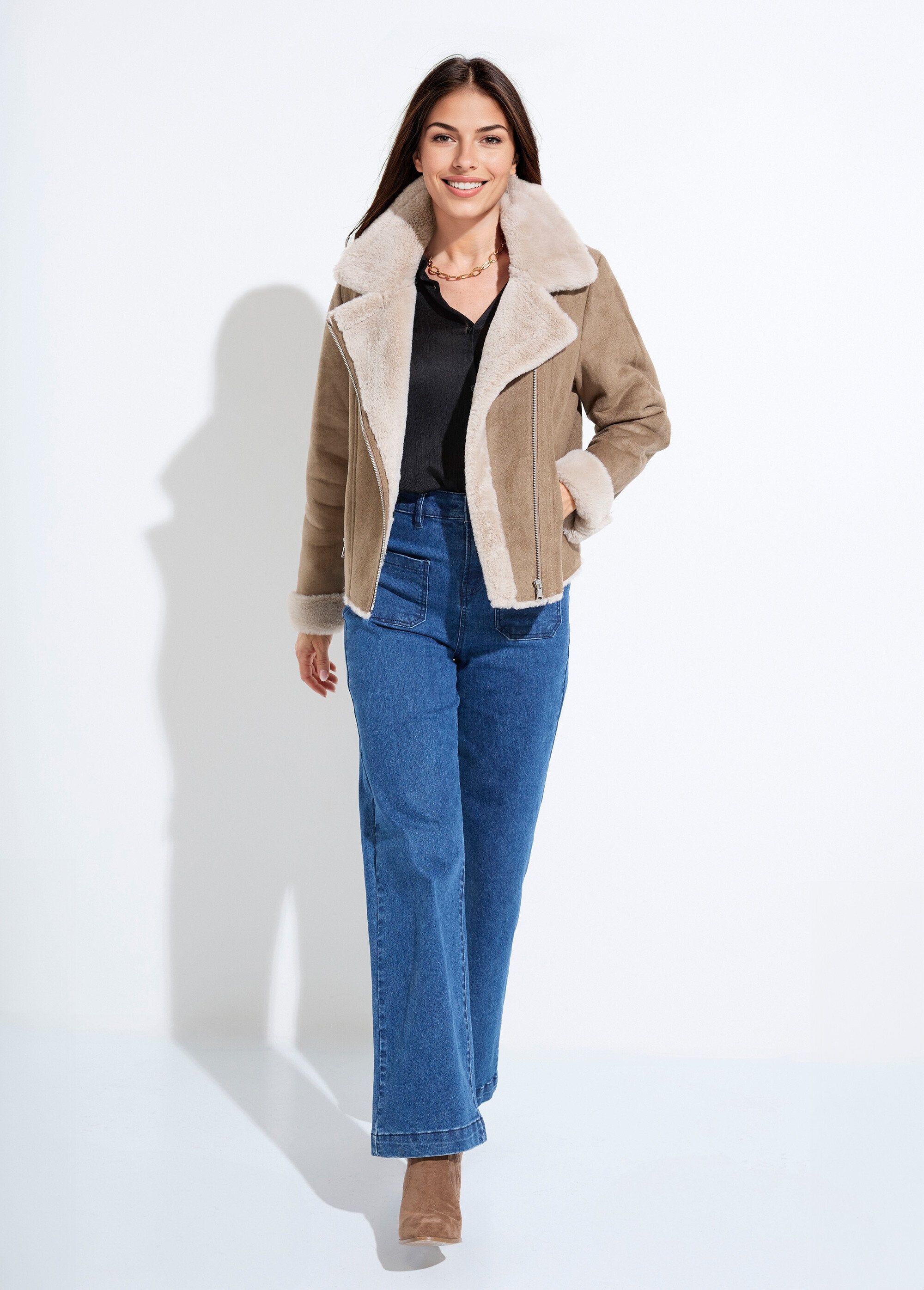 Jaqueta_com_zíper_estilo_pele_de_carneiro_Taupe_SF1_slim