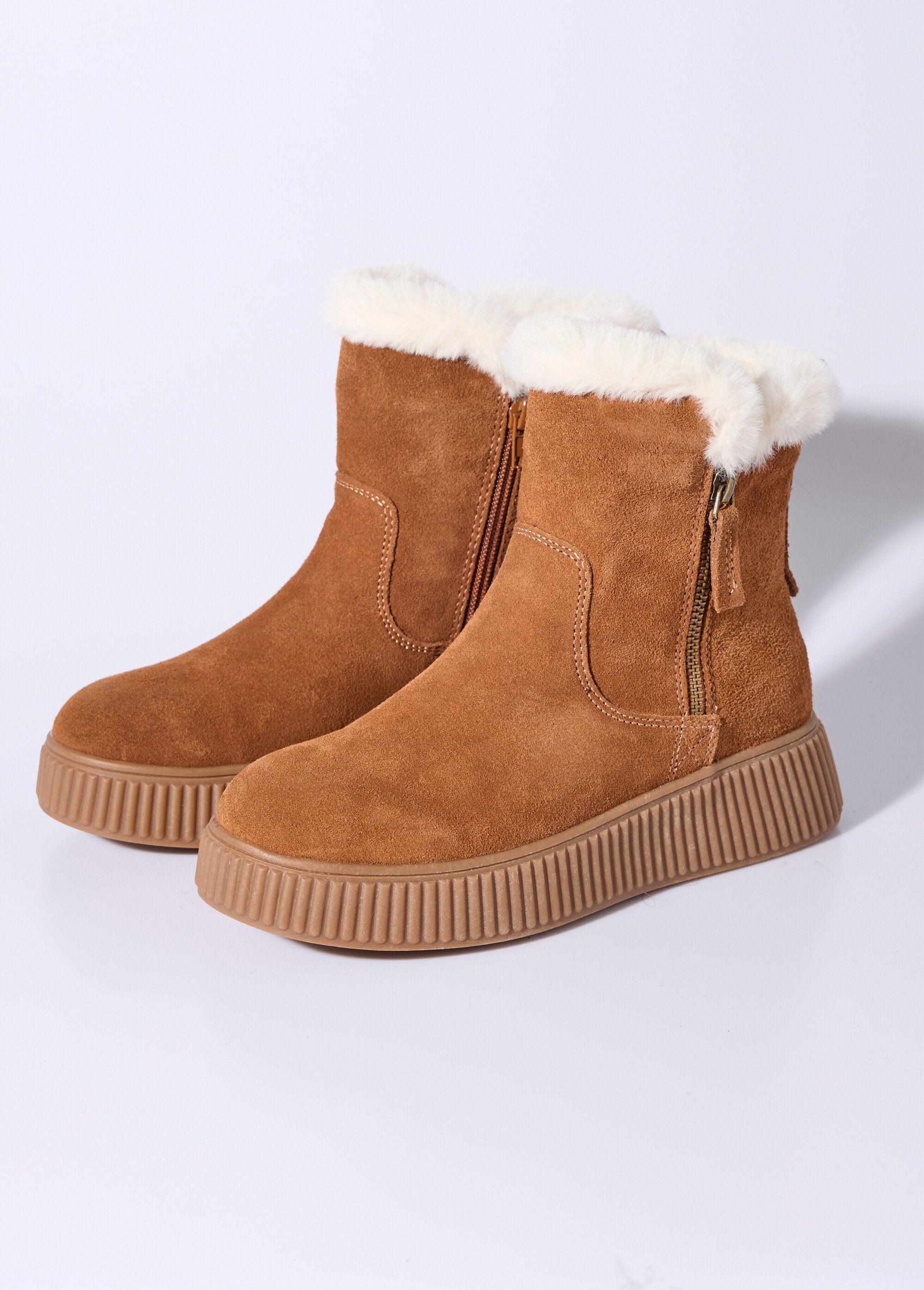 Boots_en_cuir_fourrées,_semelle_épaisse_Camel_DE1_slim