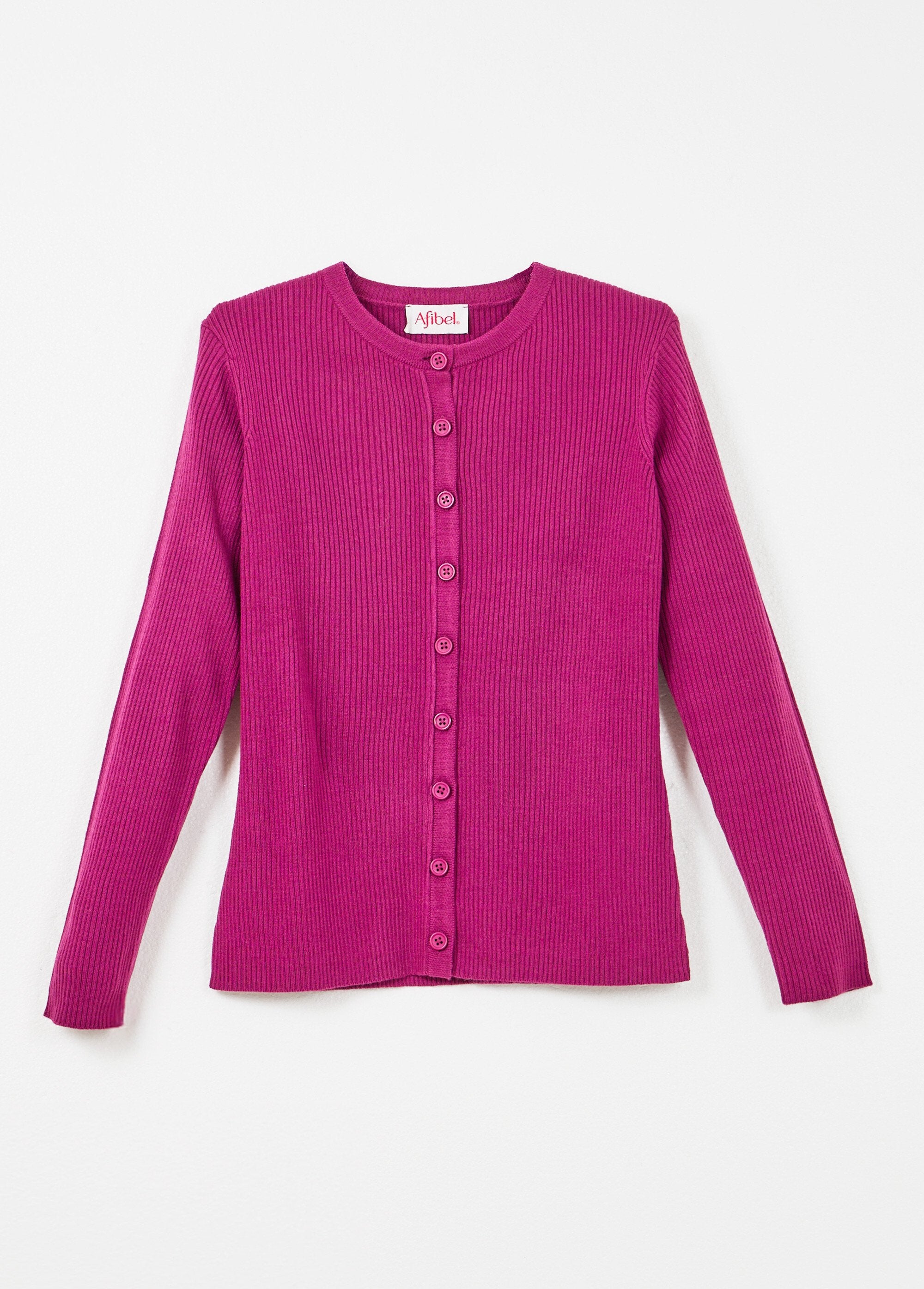 Cardigan_boutonné_maille_côtelée_unie_Cyclamen_AP1_slim