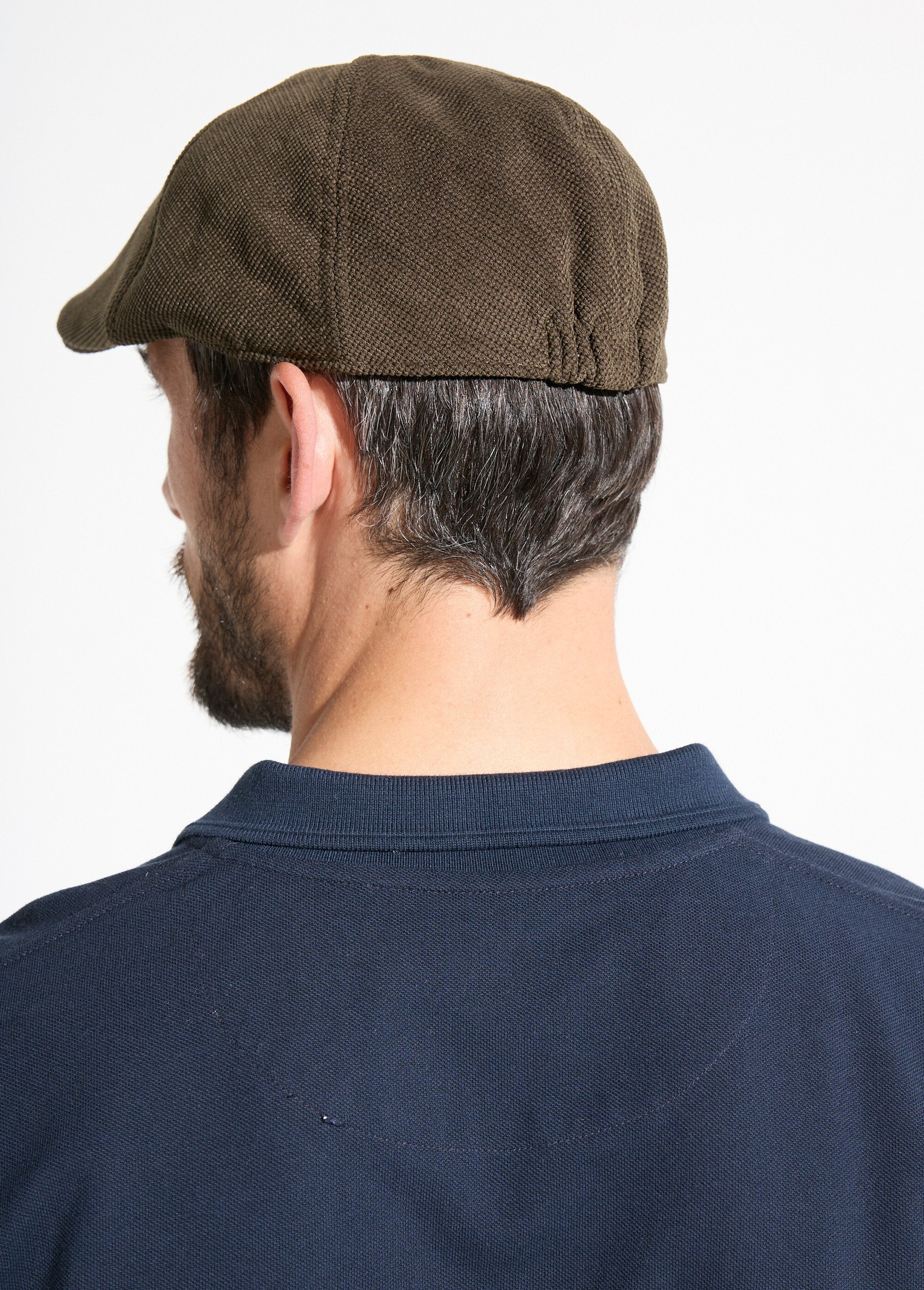 Casquette_plate_en_tissu_aspect_lainage_Kaki_DO1_slim