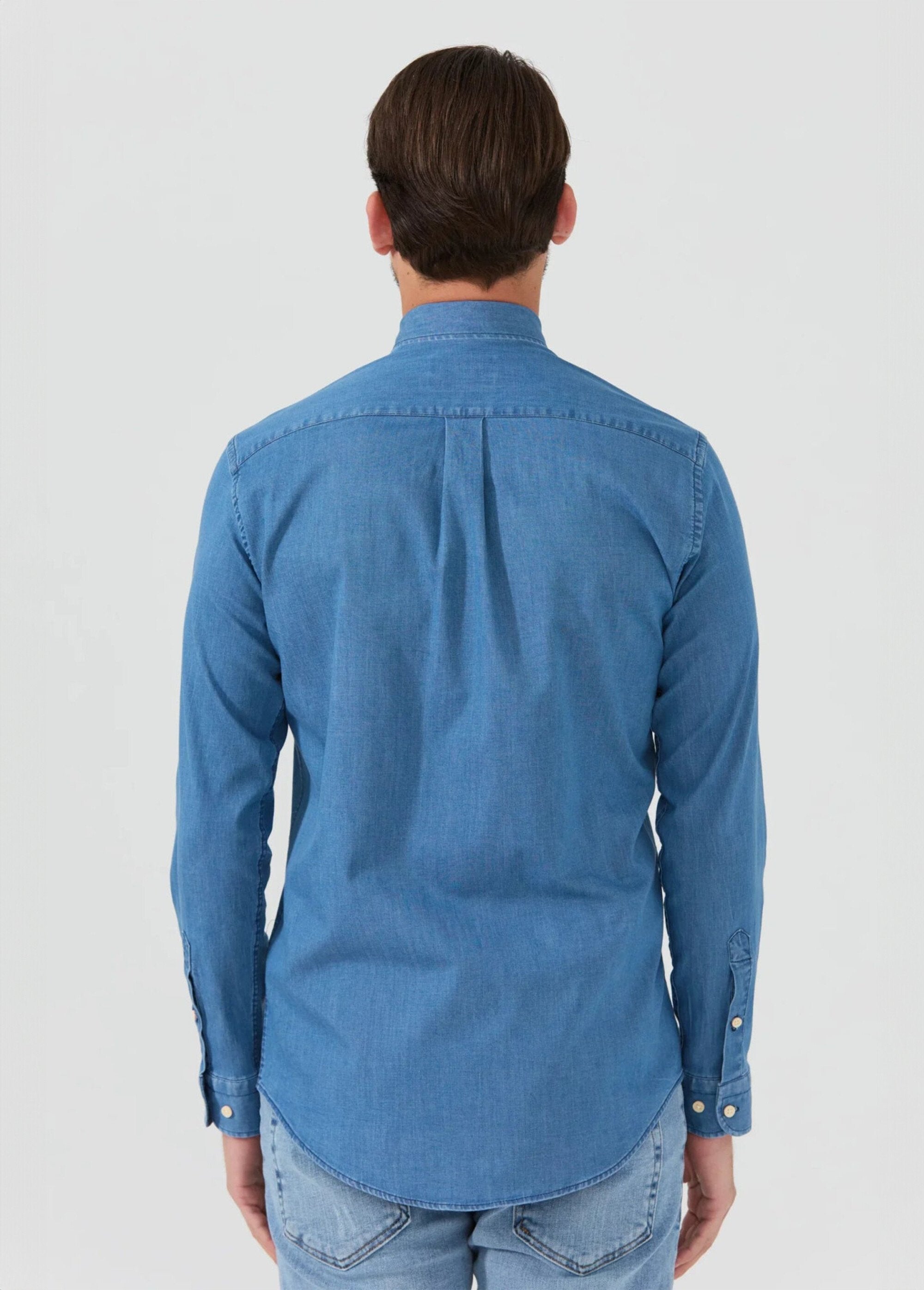 Chemise_chambray_casual_manches_longues_Bleu_fonce_DO1_slim