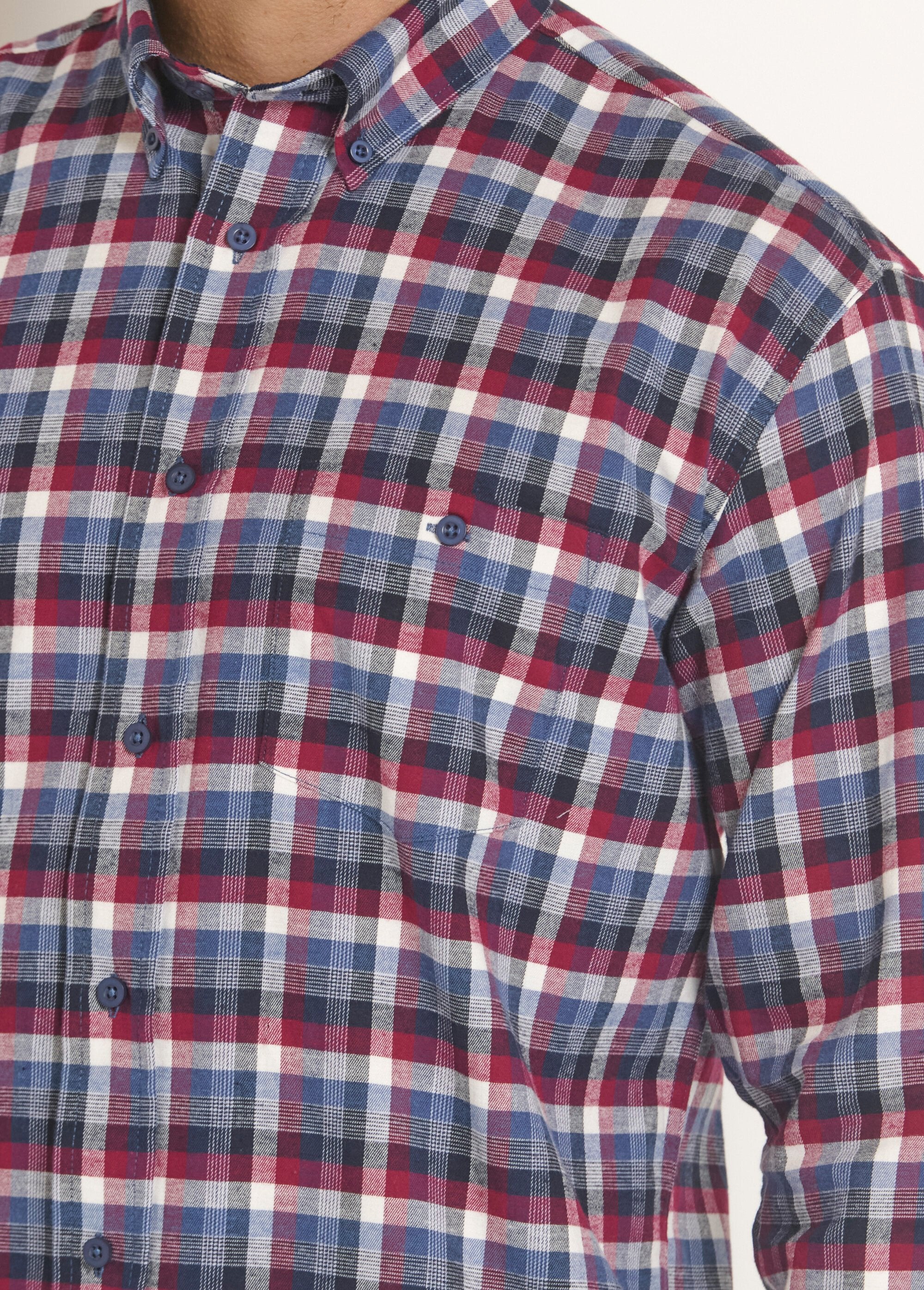 Camisa_de_flanela_xadrez_elástica_Carreaux_bordeaux_DE2_slim