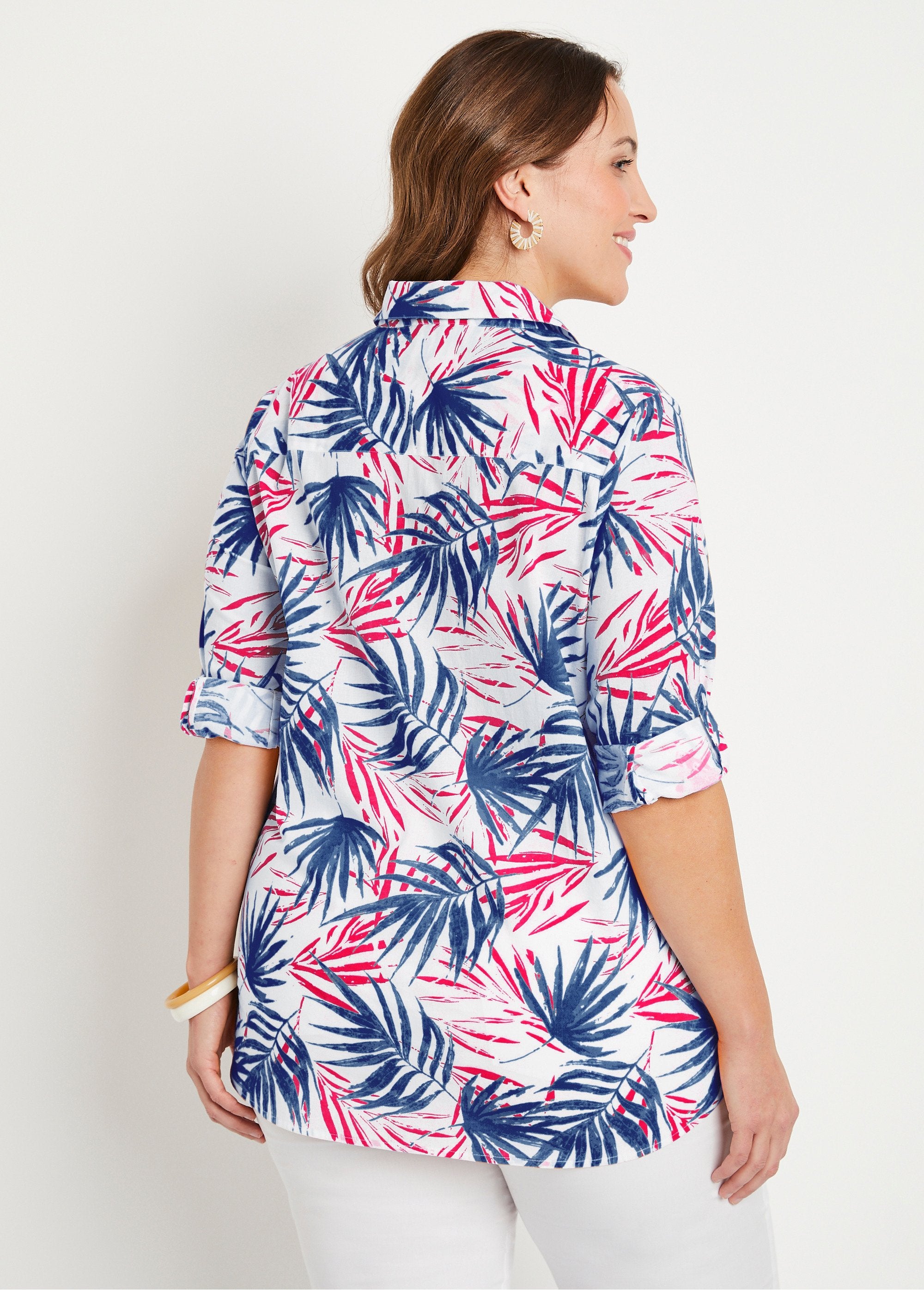 Blusa_longa_estampada_de_algodão_com_botões_Impressão_azul_DO1_curvy