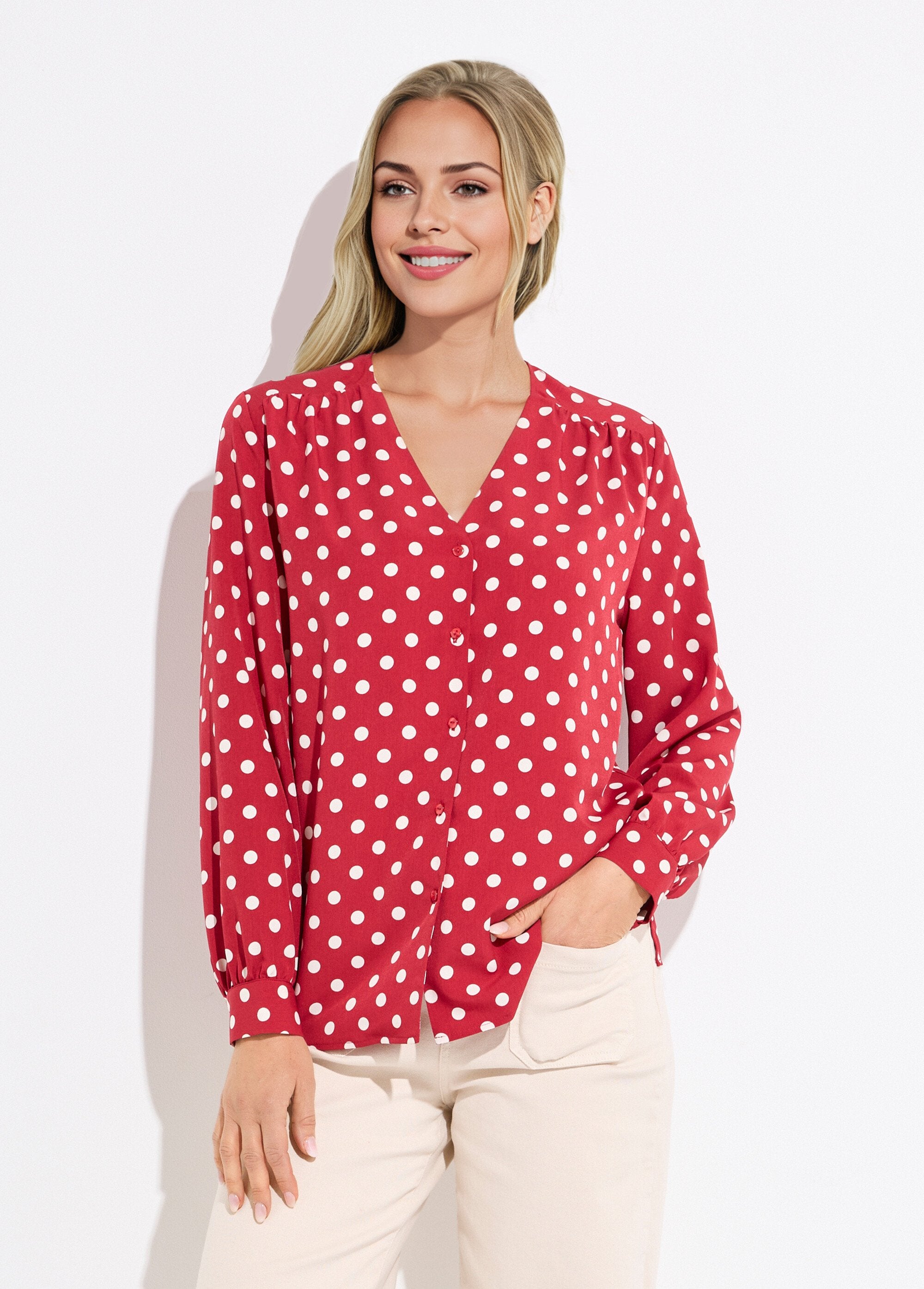 Blusa_de_manga_comprida_com_estampa_de_bolinhas_e_decote_em_V_Bordeaux_et_ecru_FA1_slim