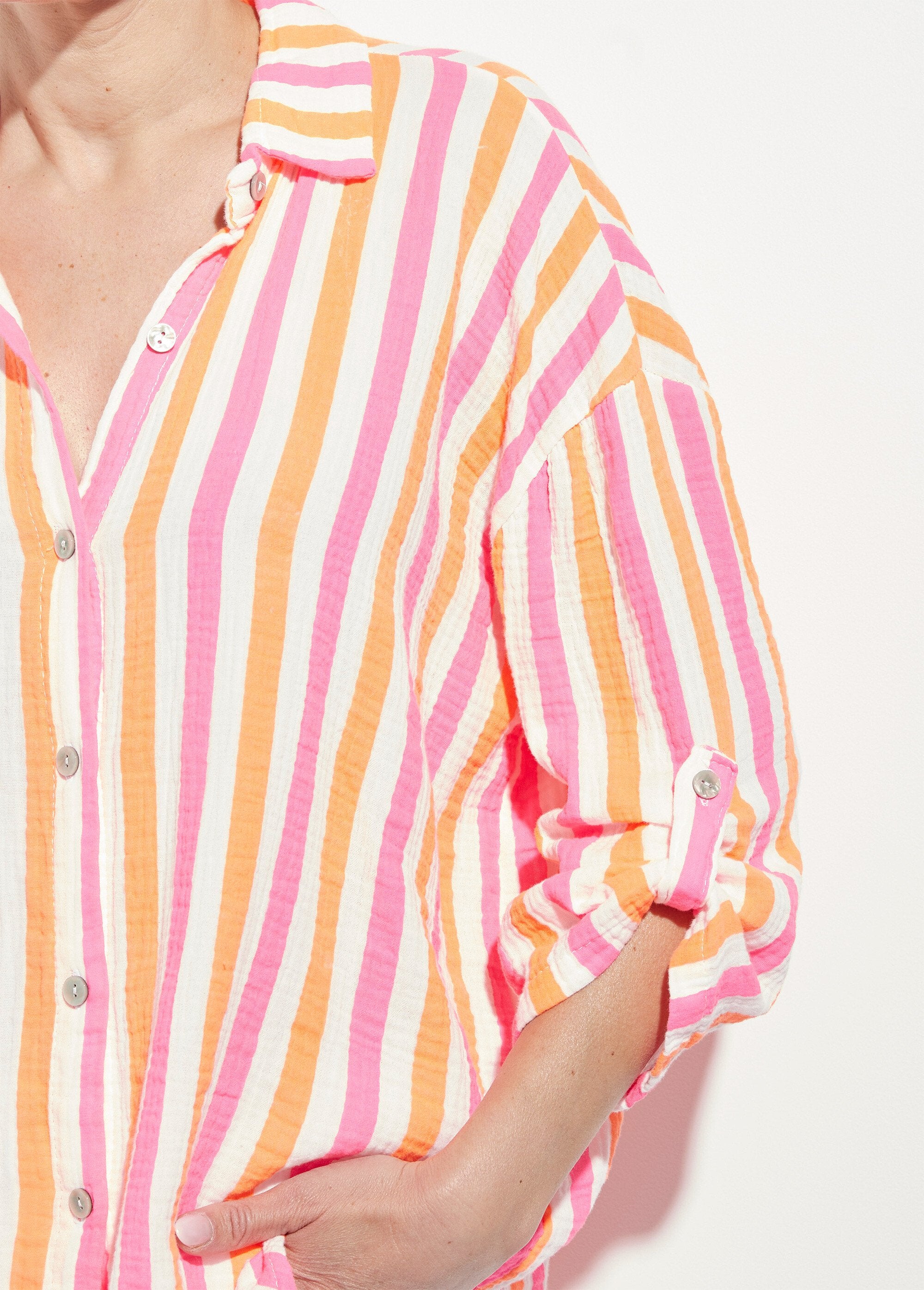 Blusa_de_gaze_de_algodão_com_listras_fluorescentes_Orange_et_rose_DE1_slim