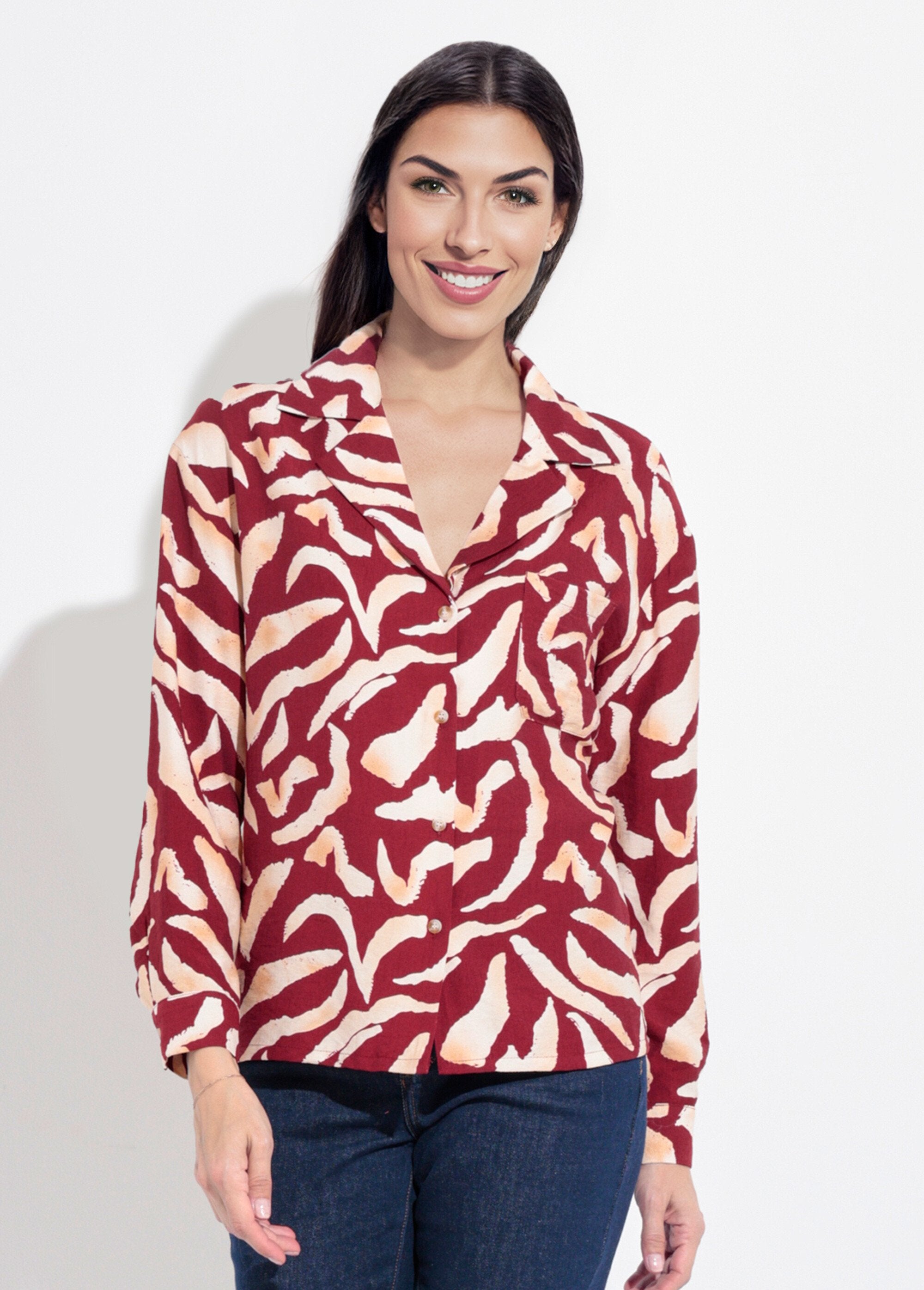 Blusa_com_estampa_gráfica_e_gola_ajustada_Bordeaux_et_ecru_FA1_slim