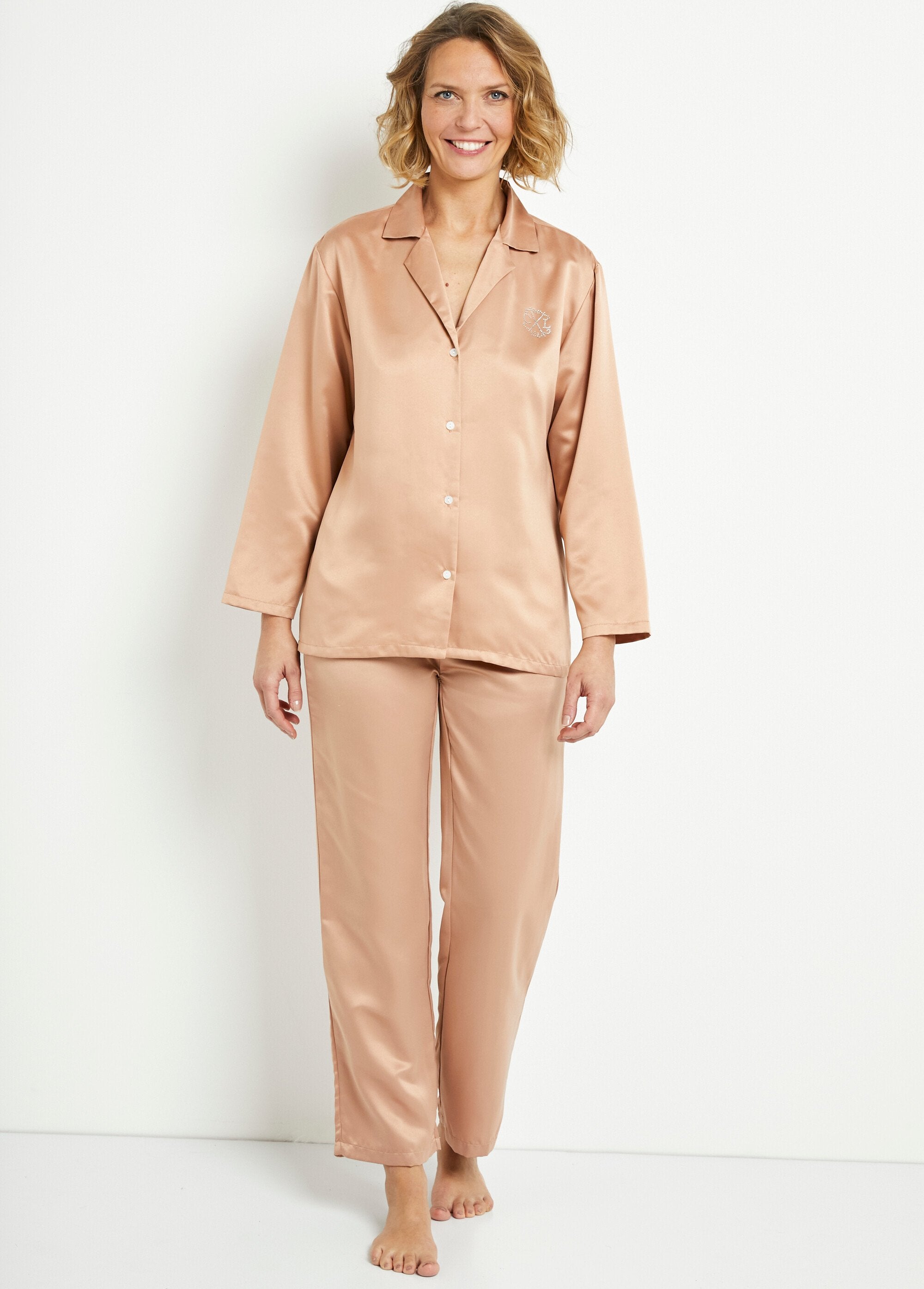 Calça_de_pijama_de_cetim_chique_Beige_SF1_slim