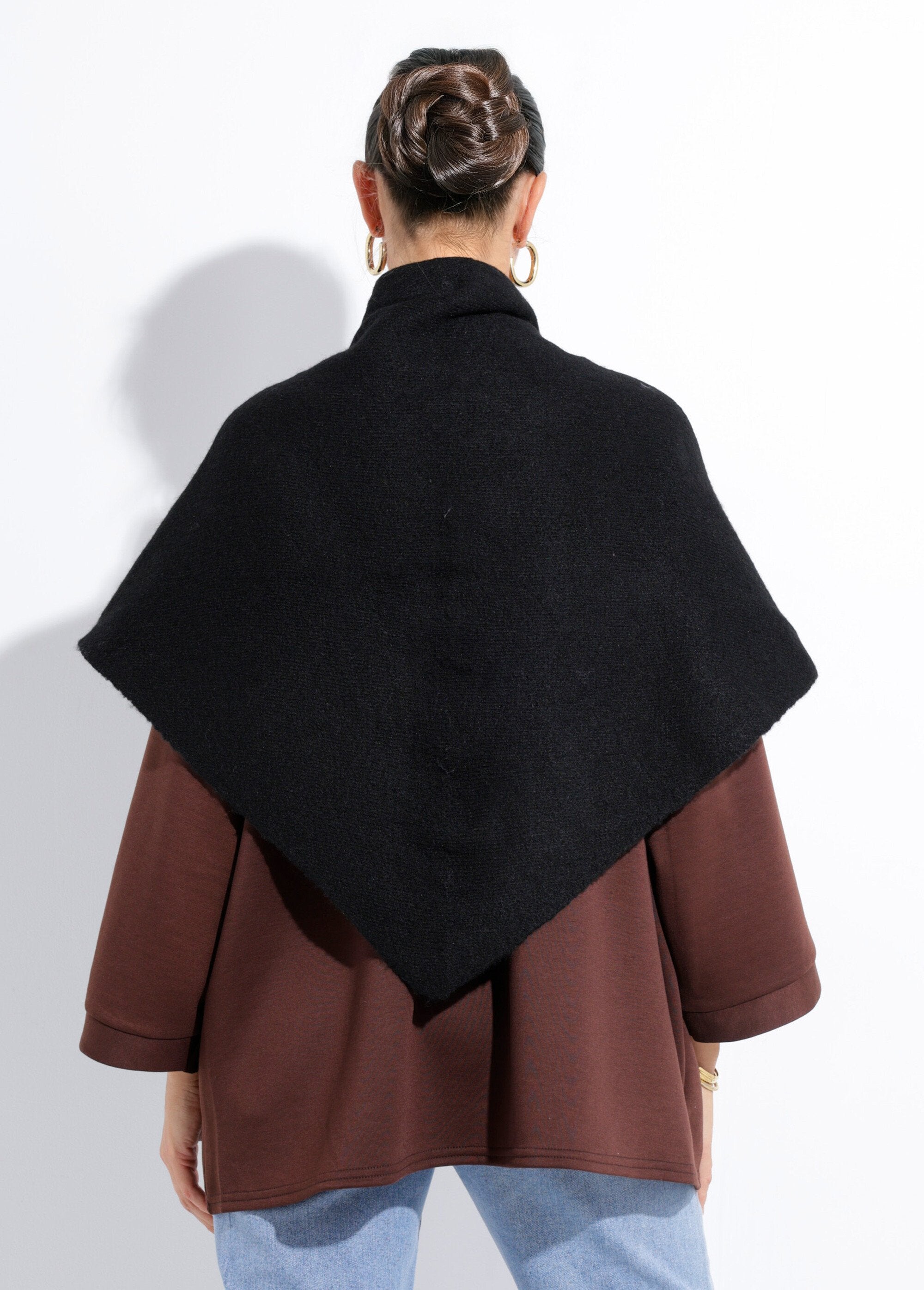 Cachecol_triangular_quente,_malha_de_lã_Noir_DO1_slim