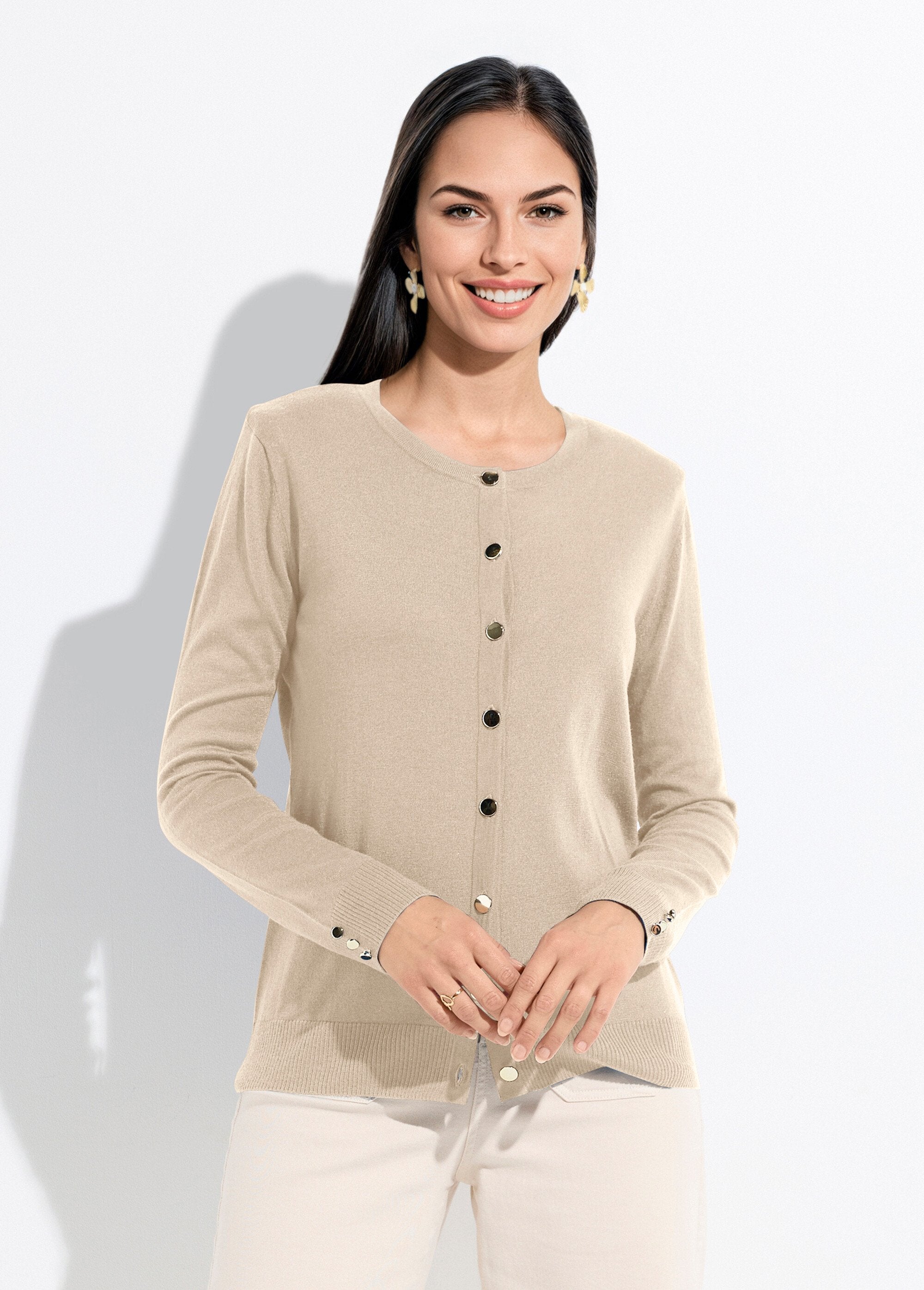 Gilet_fin_col_rond_boutonné_jersey_uni_avec_laine_mérinos_Ficelle_FA1_slim