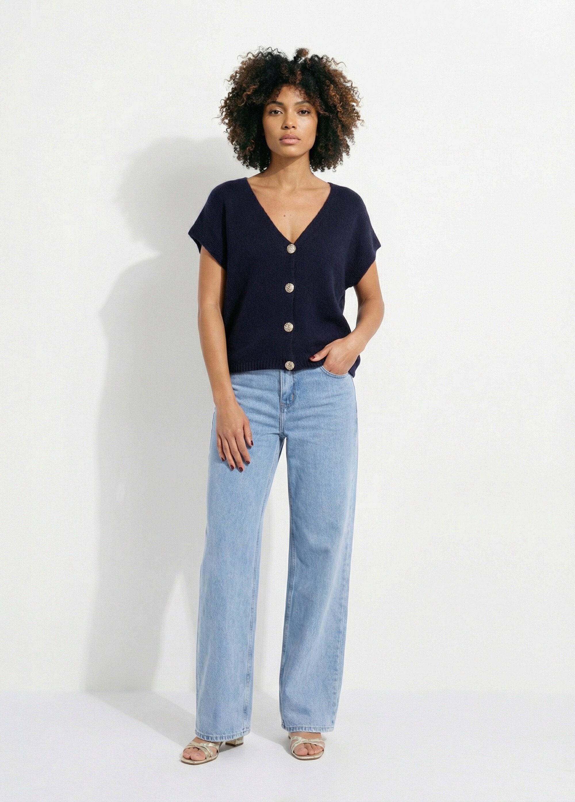 Casaco_de_manga_curta_com_botões_metálicos_Marine_SF1_slim