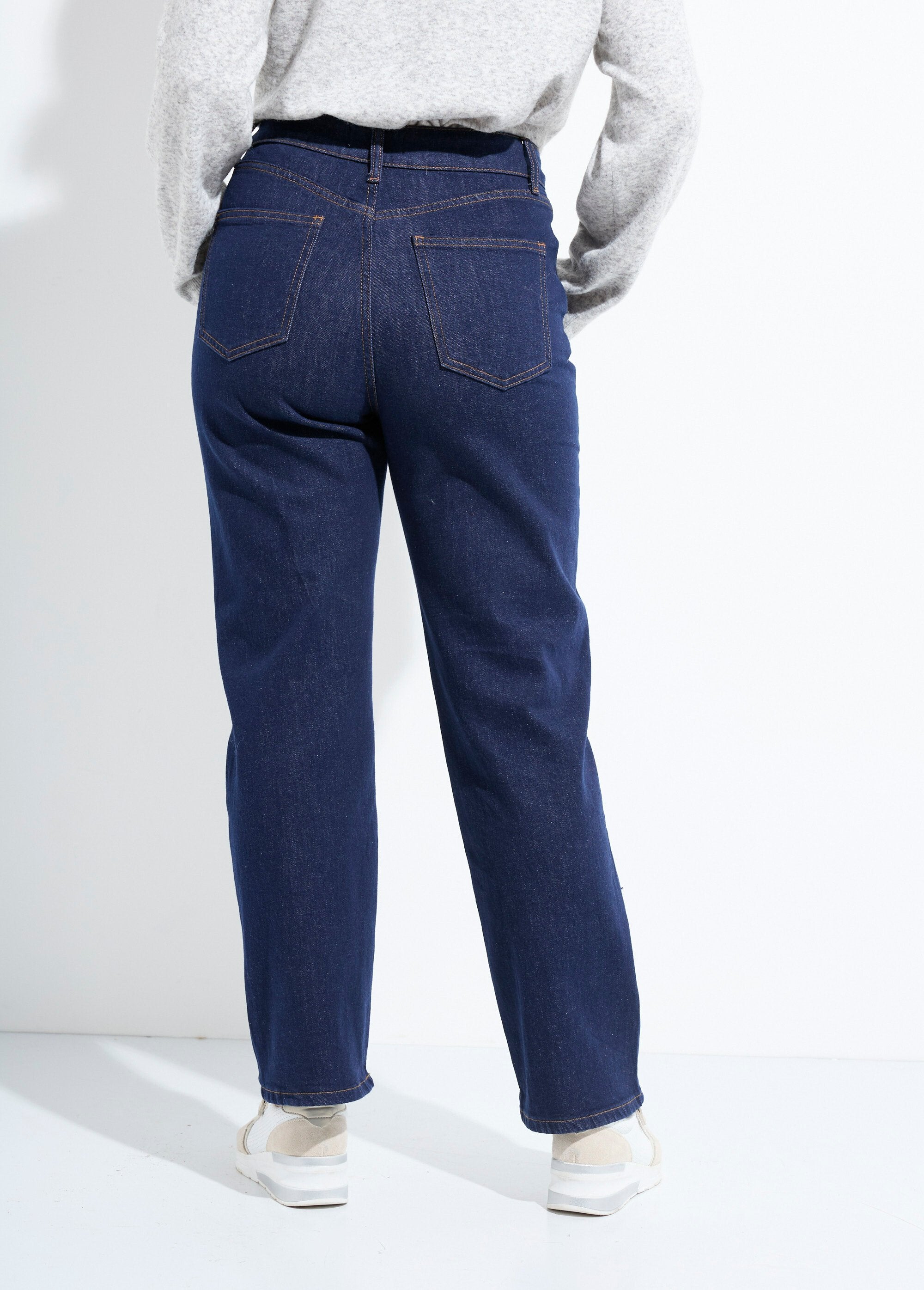 Calça_jeans_reta_de_5_bolsos,_especial_PETITE_Bleu_brut_DO1_slim