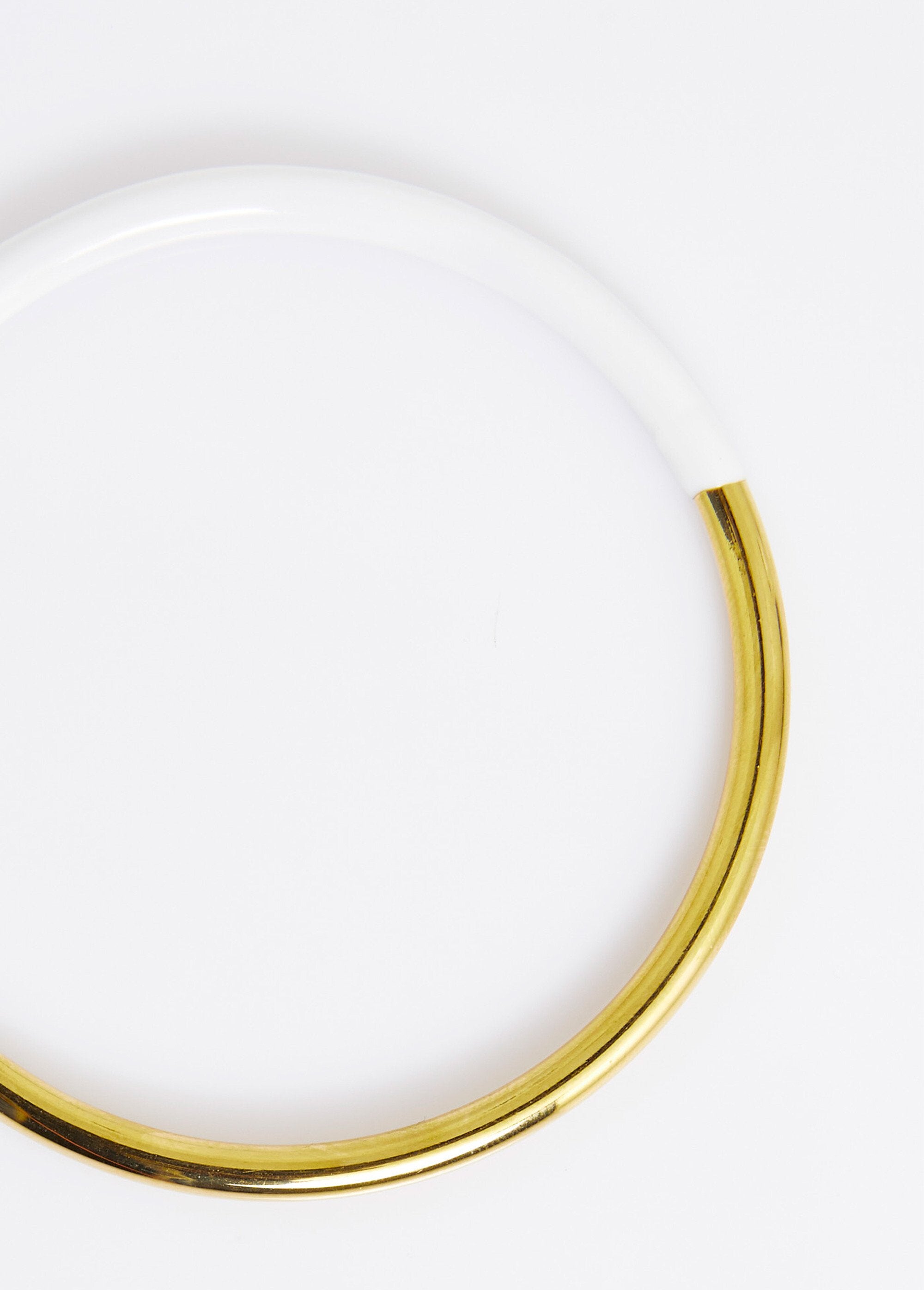 Jonc_à_demi_émaillé,_acier_inoxydable_Dore_et_blanc_DE1_slim