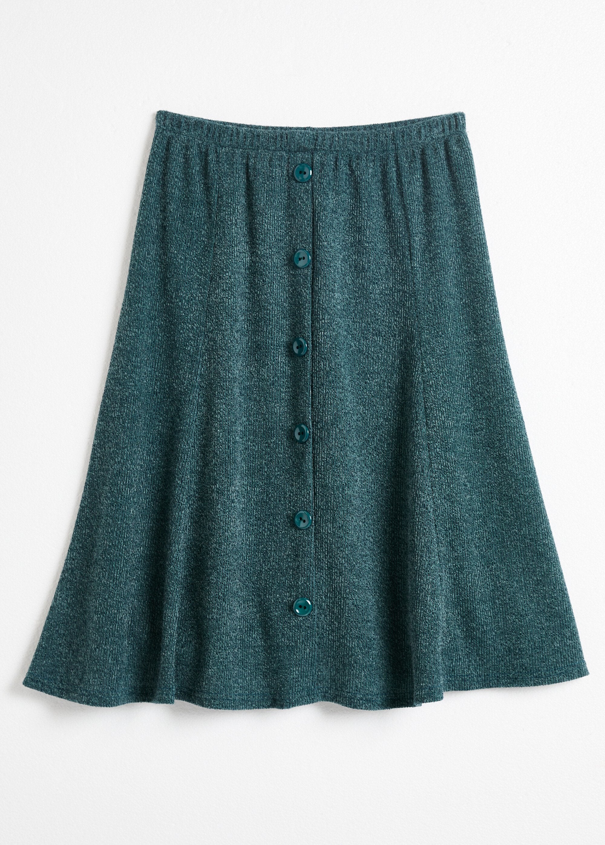 Jupe_mi_longue_évasée_maille_chaude_unie_Vert_AP1_slim