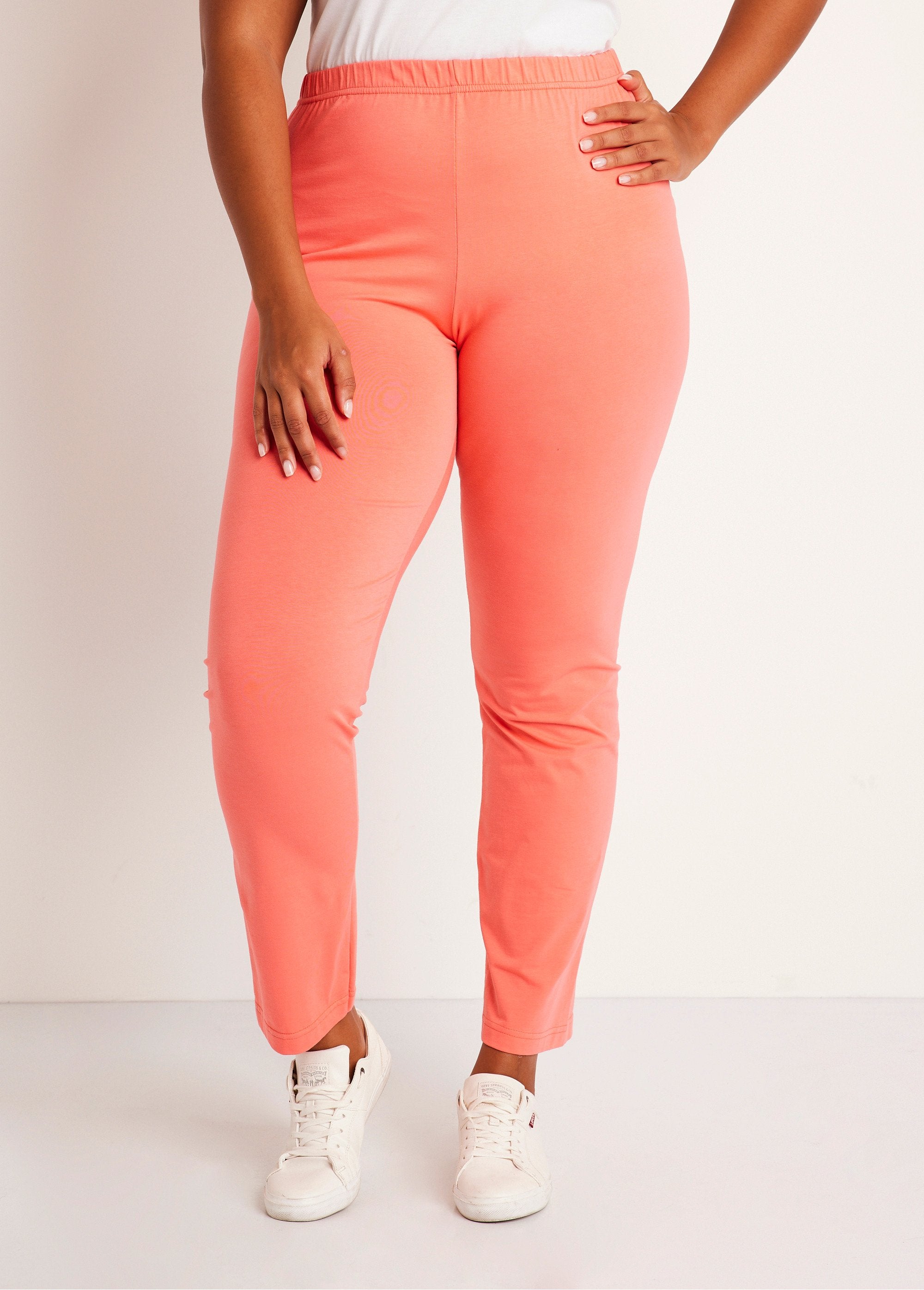 Leggings_de_cintura_elástica_em_jersey_de_algodão_Coral_FA1_curvy