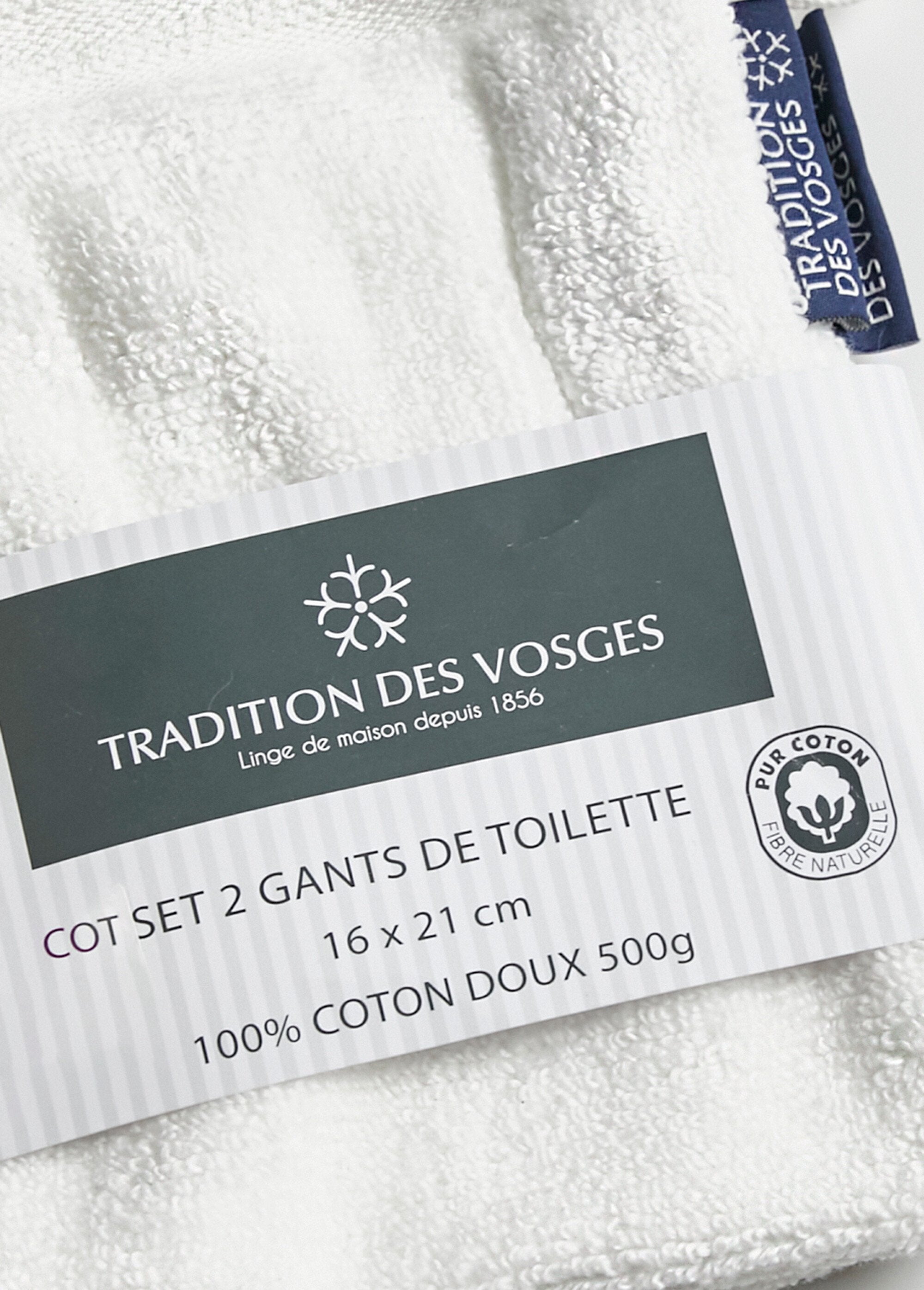 Tradition_des_Vosges®_-_Lot_2_gants_de_toilette_éponge_coton_Blanc_DE1_slim