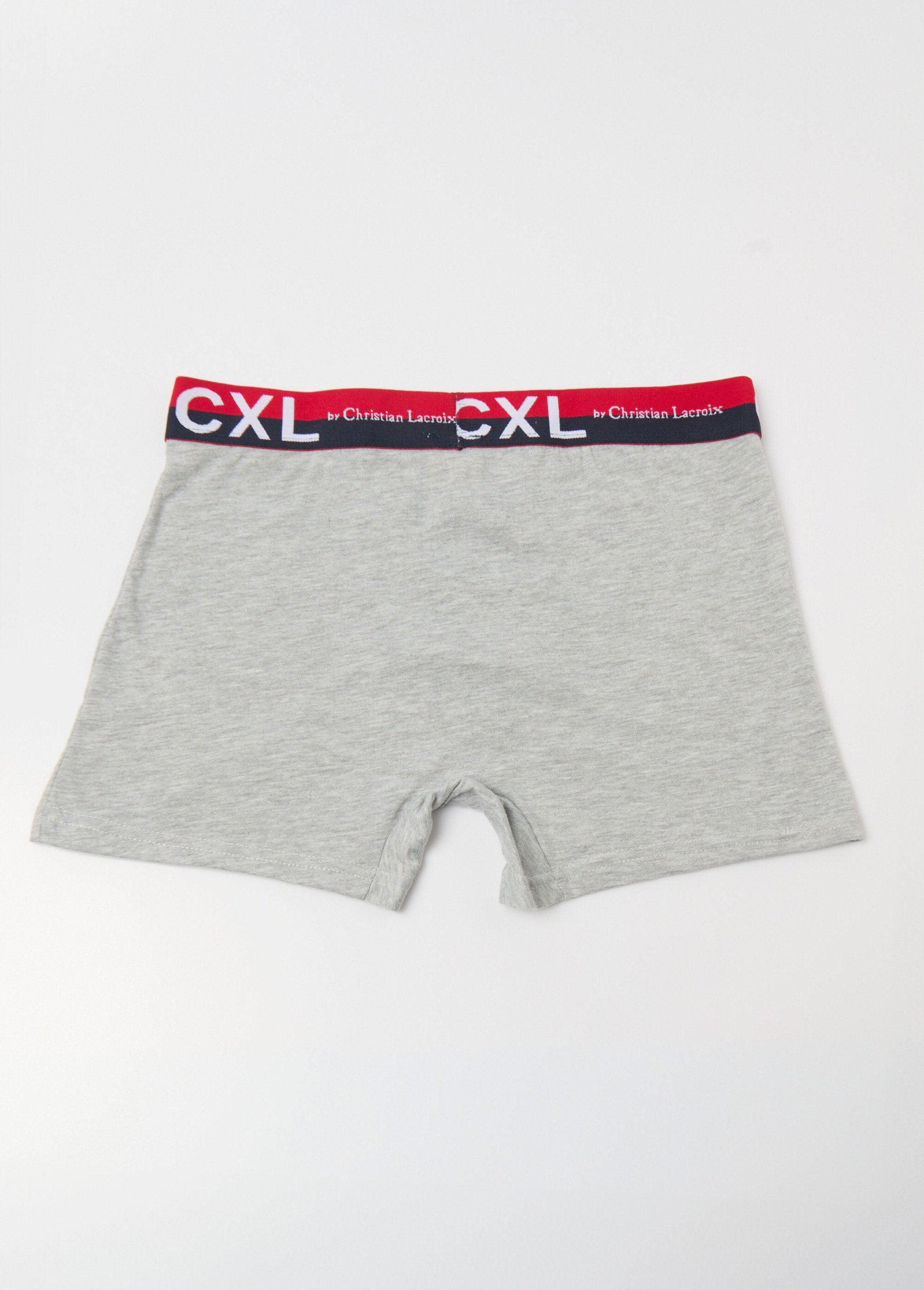 Pacote_de_4_boxers_lisos_com_cós_com_logotipo_Gris_clair_DO1_slim