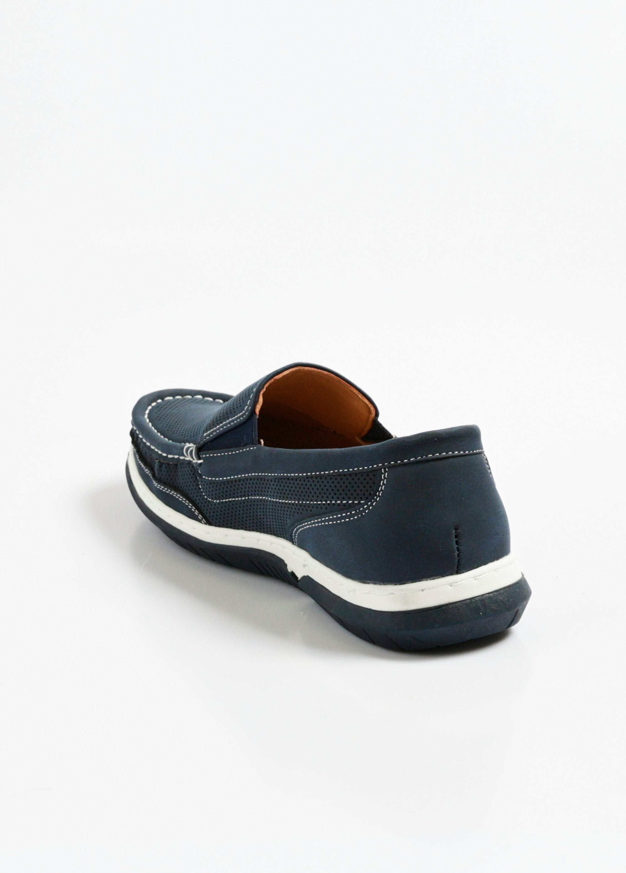 Mocassins_cuir_style_bateau__microperforés_élastiqués_Marine_DO1_slim