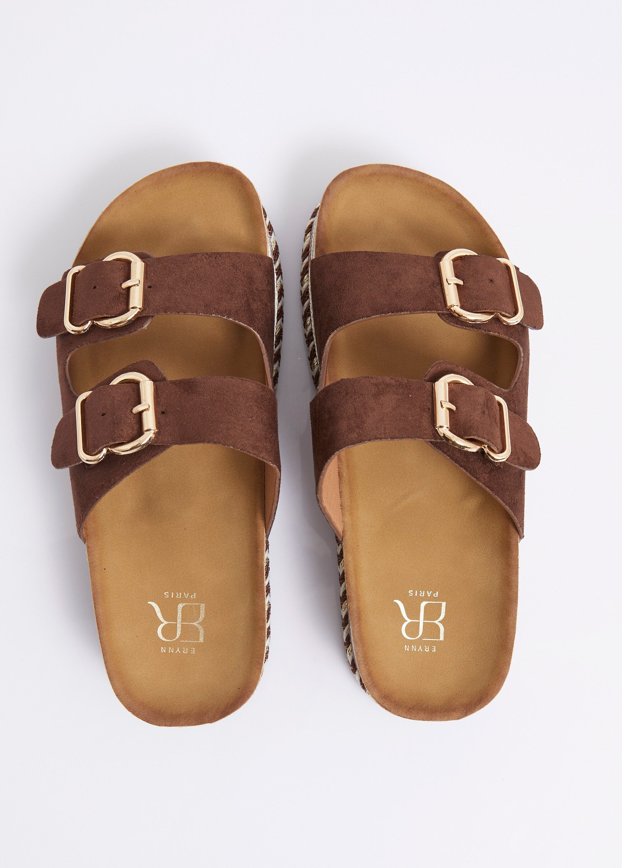 Mules_à_boucles,_semelle_plateforme_Marron_OV1_slim