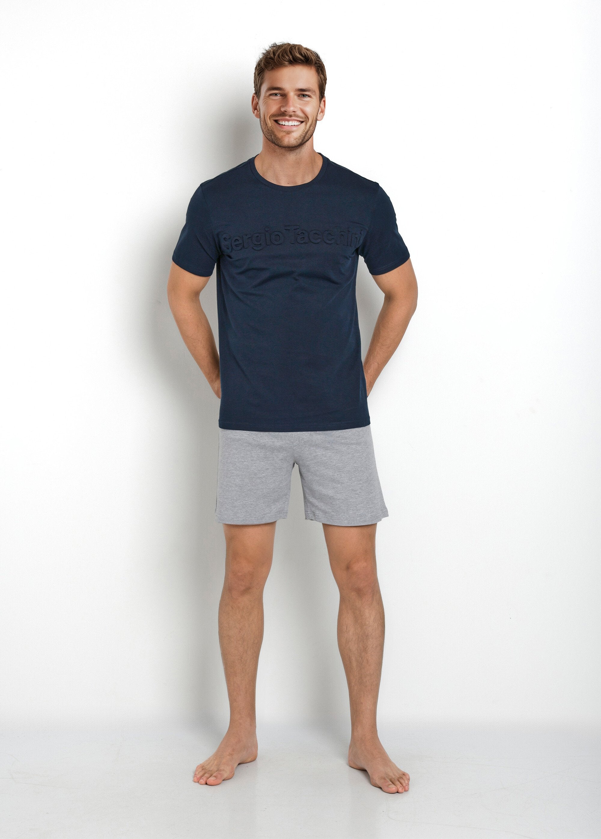 Pijama_curto_de_algodão_com_logotipo_3D,_tema_escuro_Marine_FA1_slim